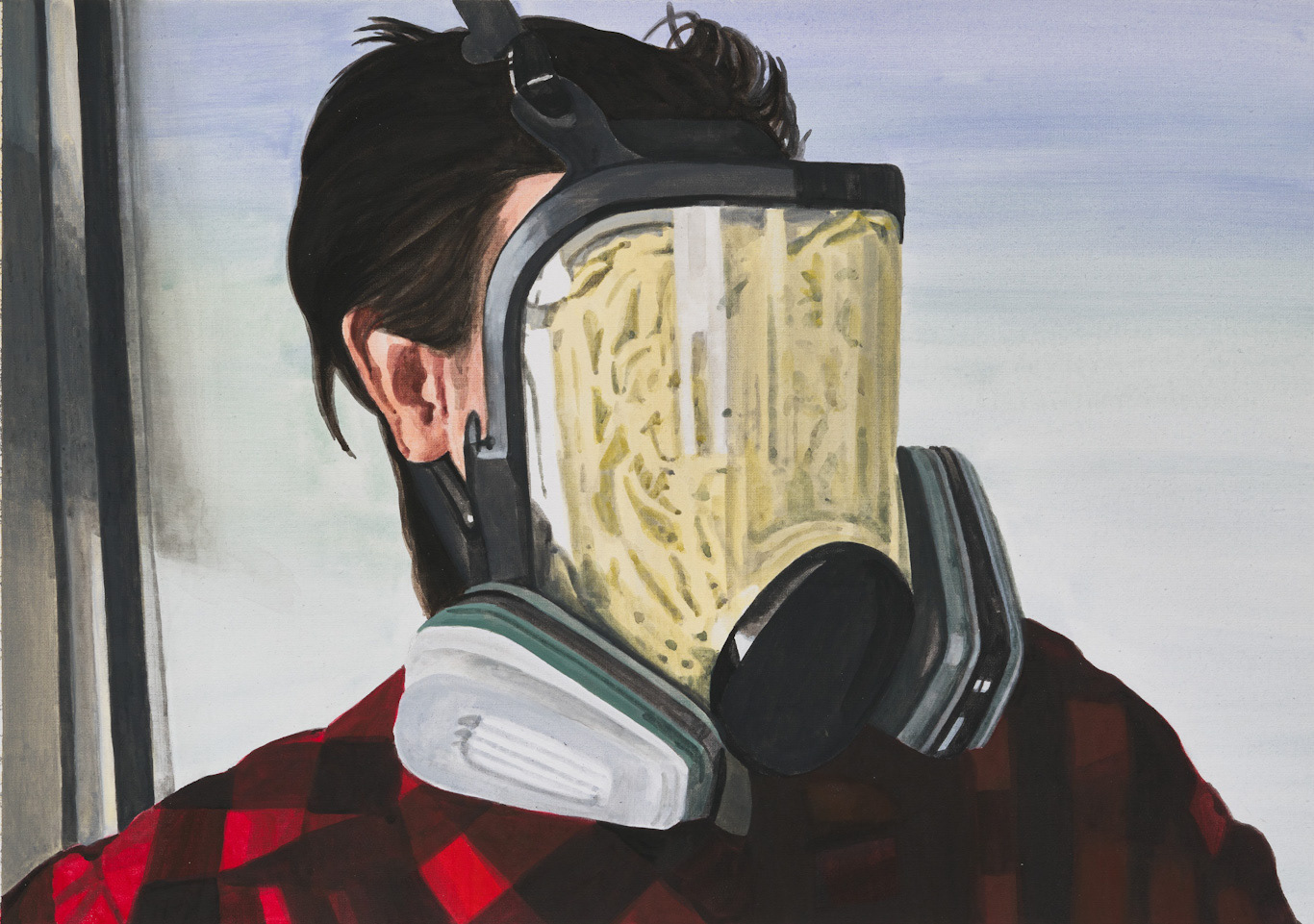 맨파게티 Manpaghetti, 2022, gouache on cotton, 38.1ｘ50.7 ㎝