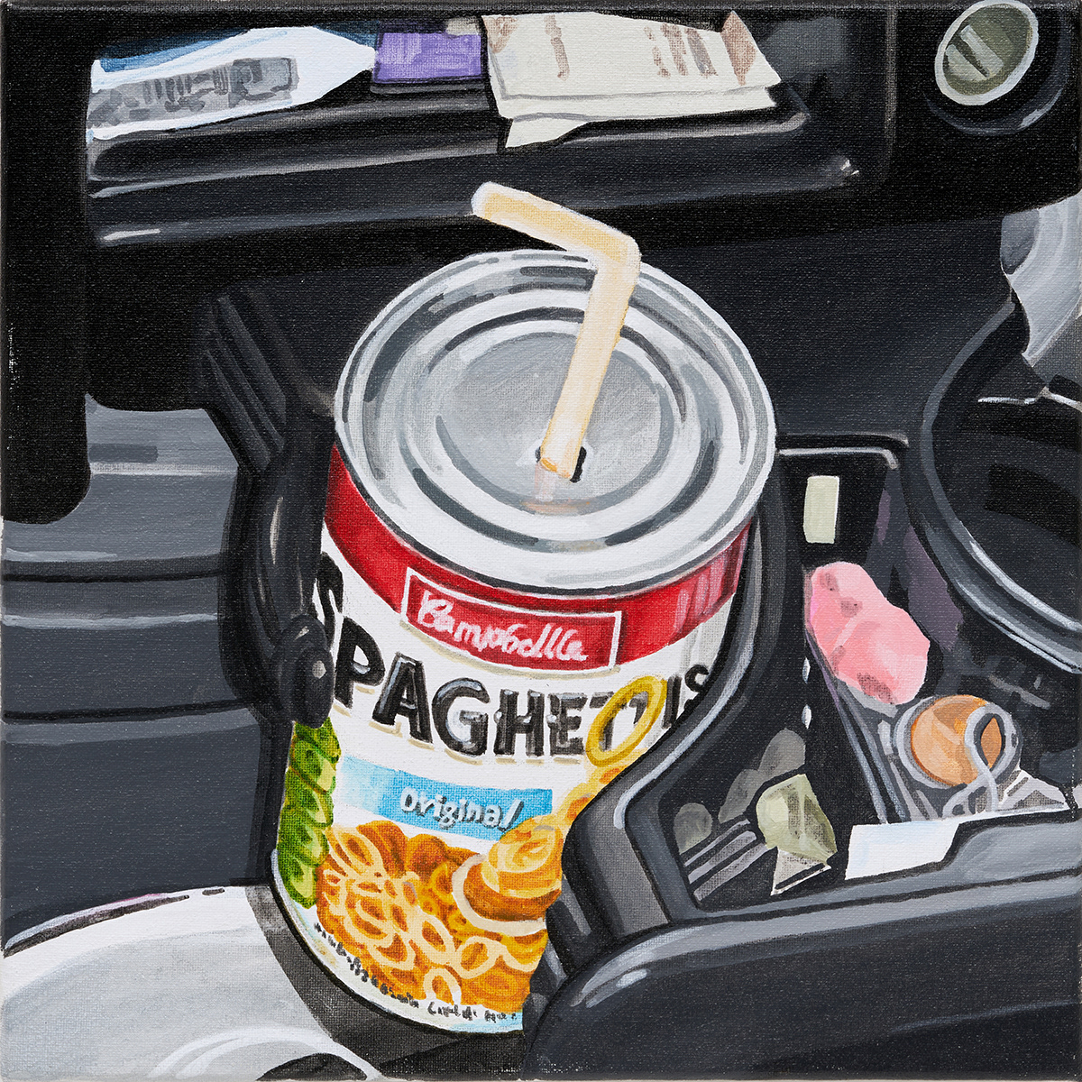 카파게티 Carpaghetti, 2021, gouache on cotton, 19ｘ19 ㎝