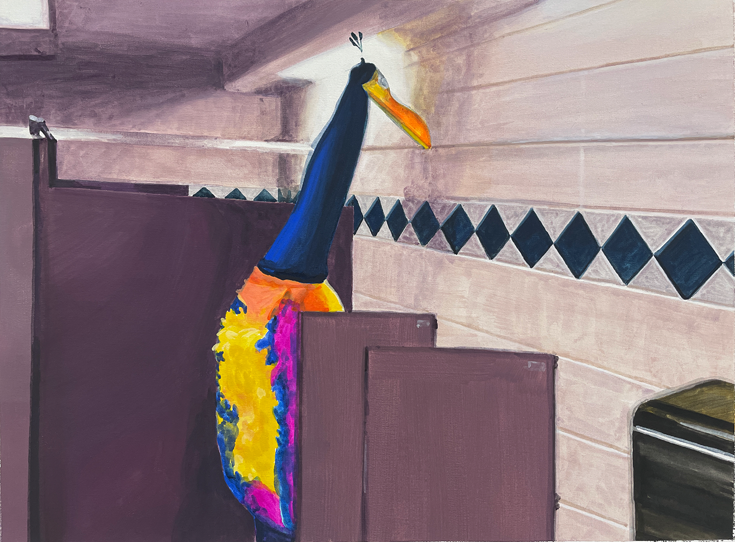 변신 Metamorphosis, 2021, gouache on cotton, 29.4ｘ39.6 ㎝