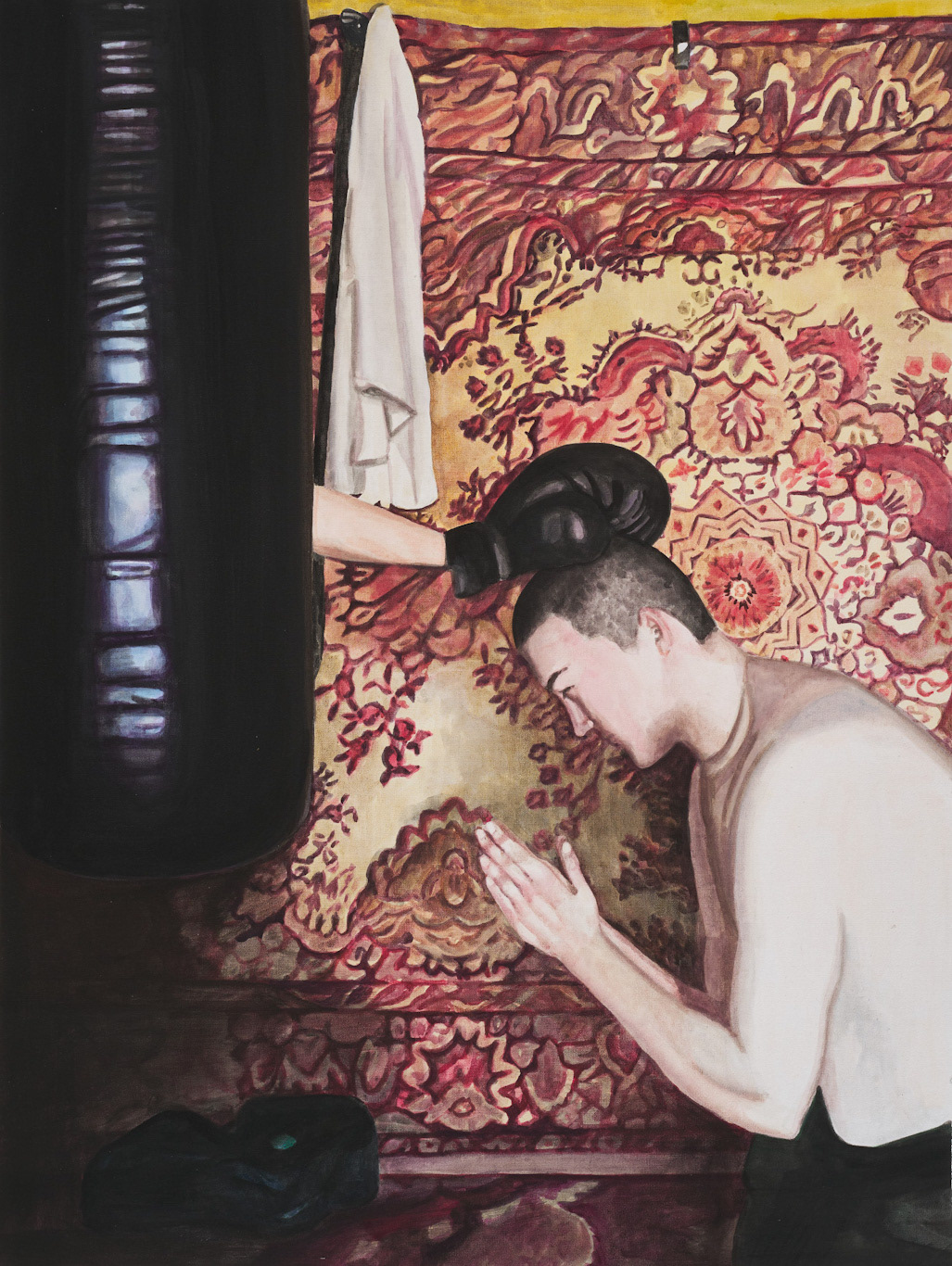 하얀 마음 White Heart, 2022, gouache on cotton, 47.4ｘ35.3 ㎝