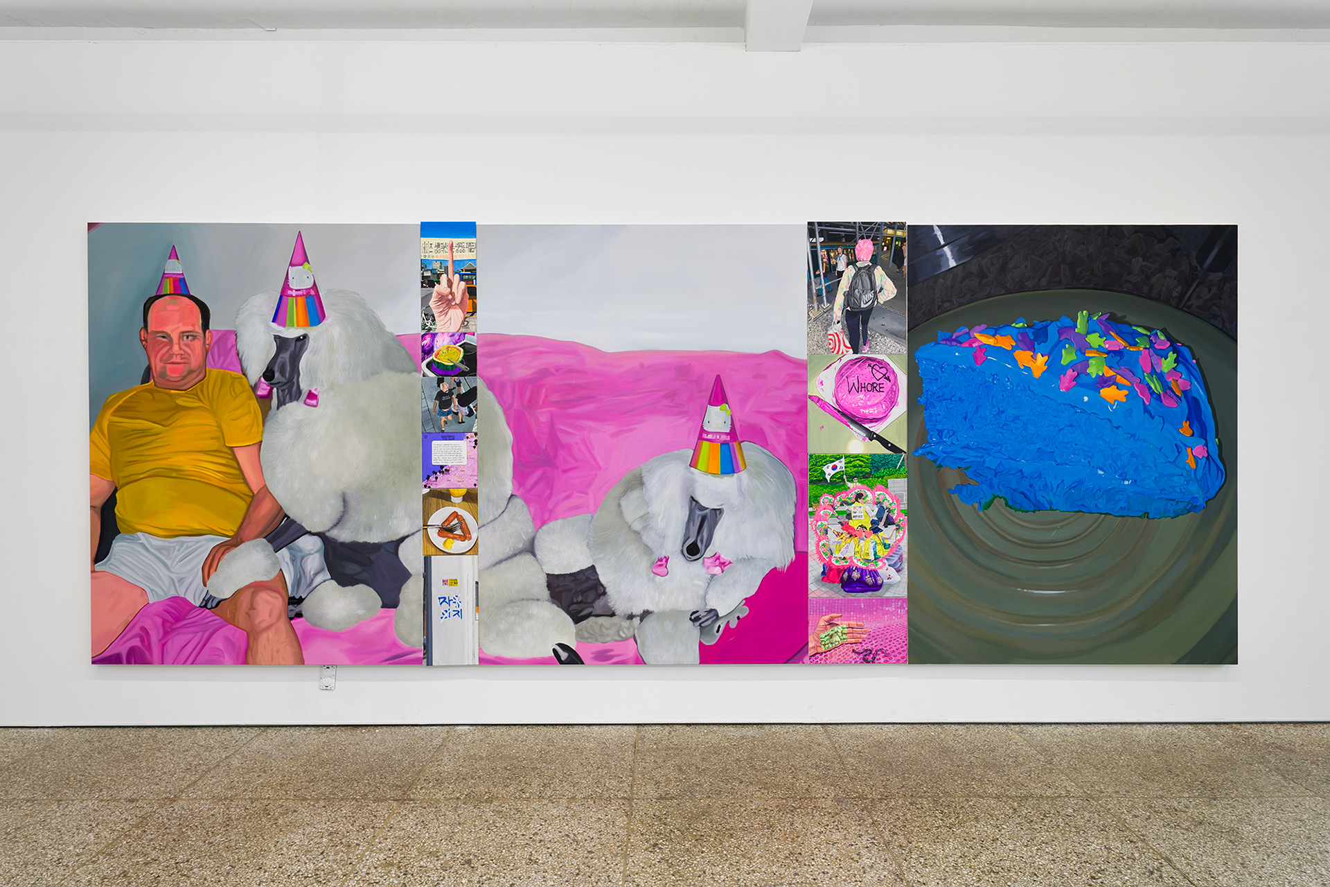 씨발 내가 당장 모든 쥐들을 핥아줘야겠어 Fuck I've Gotta Lick All the Mice Right Now, 2025, 200×520 cm