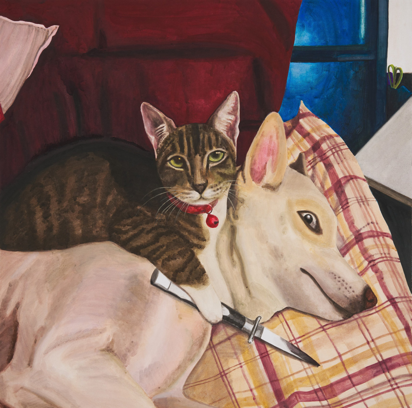 물러나 Step Back, 2022, gouache on cotton, 52.5ｘ52.5 ㎝