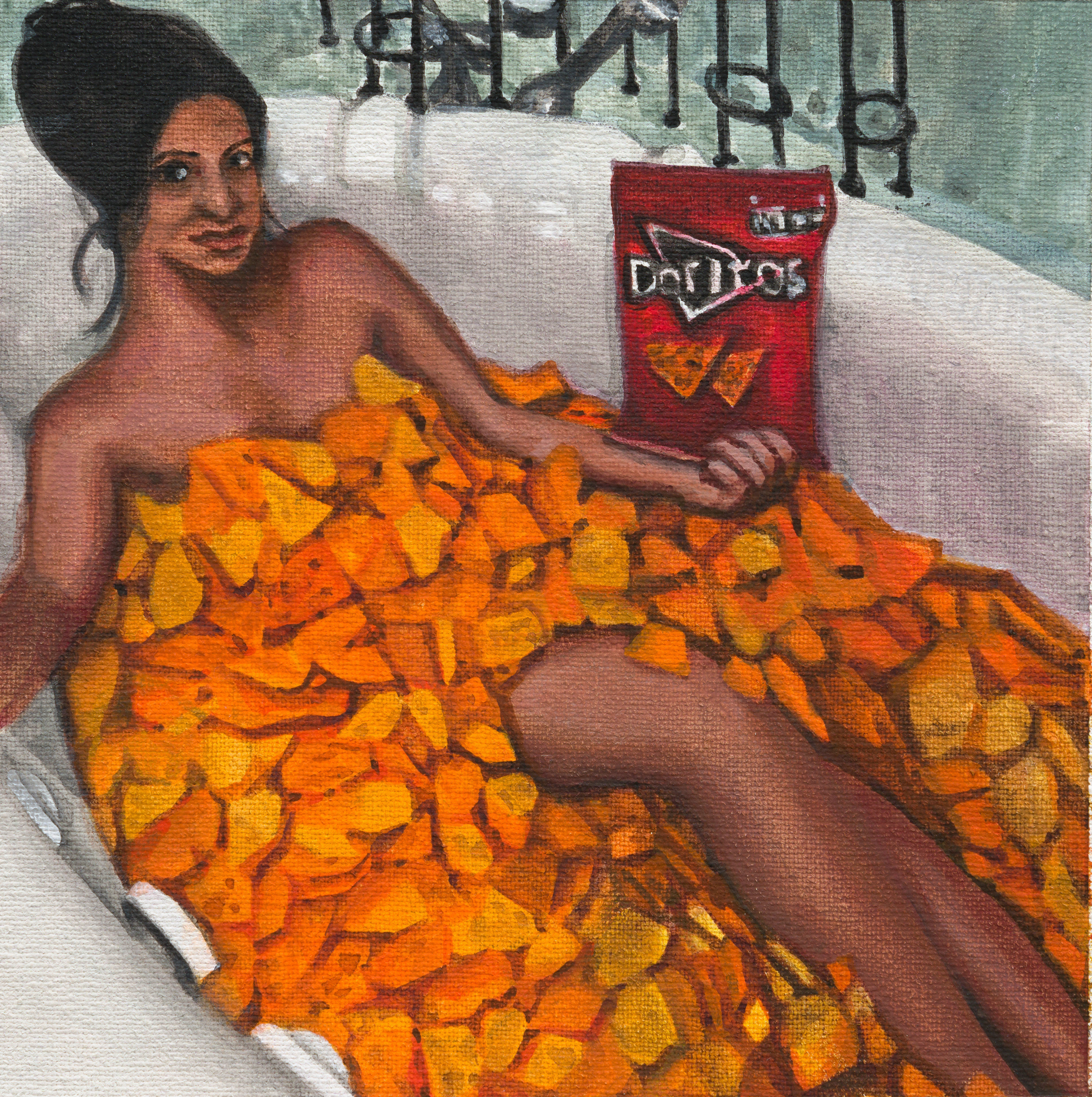 베사메 무쵸 Bésame Mucho, 2022, gouache on cotton, 10.5ｘ10.5 ㎝