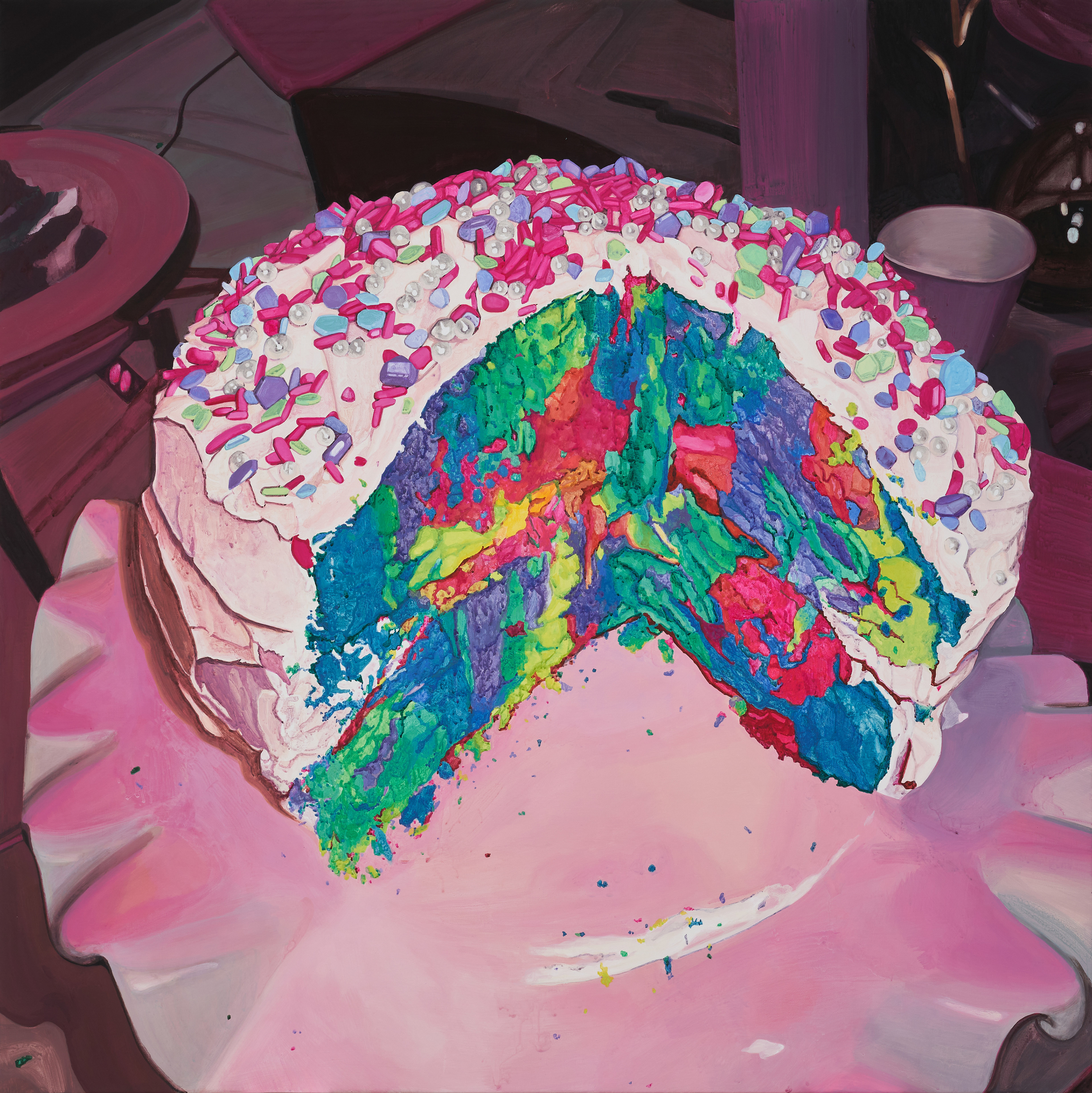 가까이 와 Come Closer, 2024, gouache on canvas, 91x91 ㎝