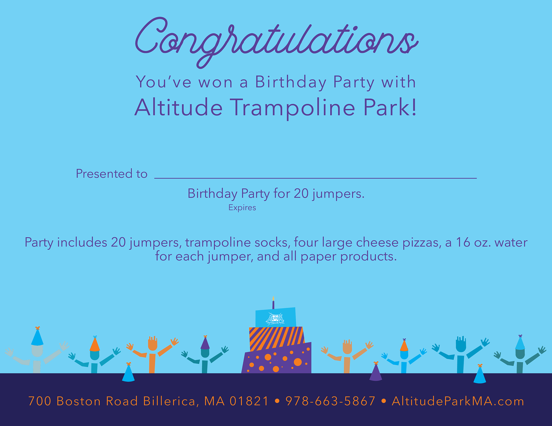 Birthday Party Winner Certificate