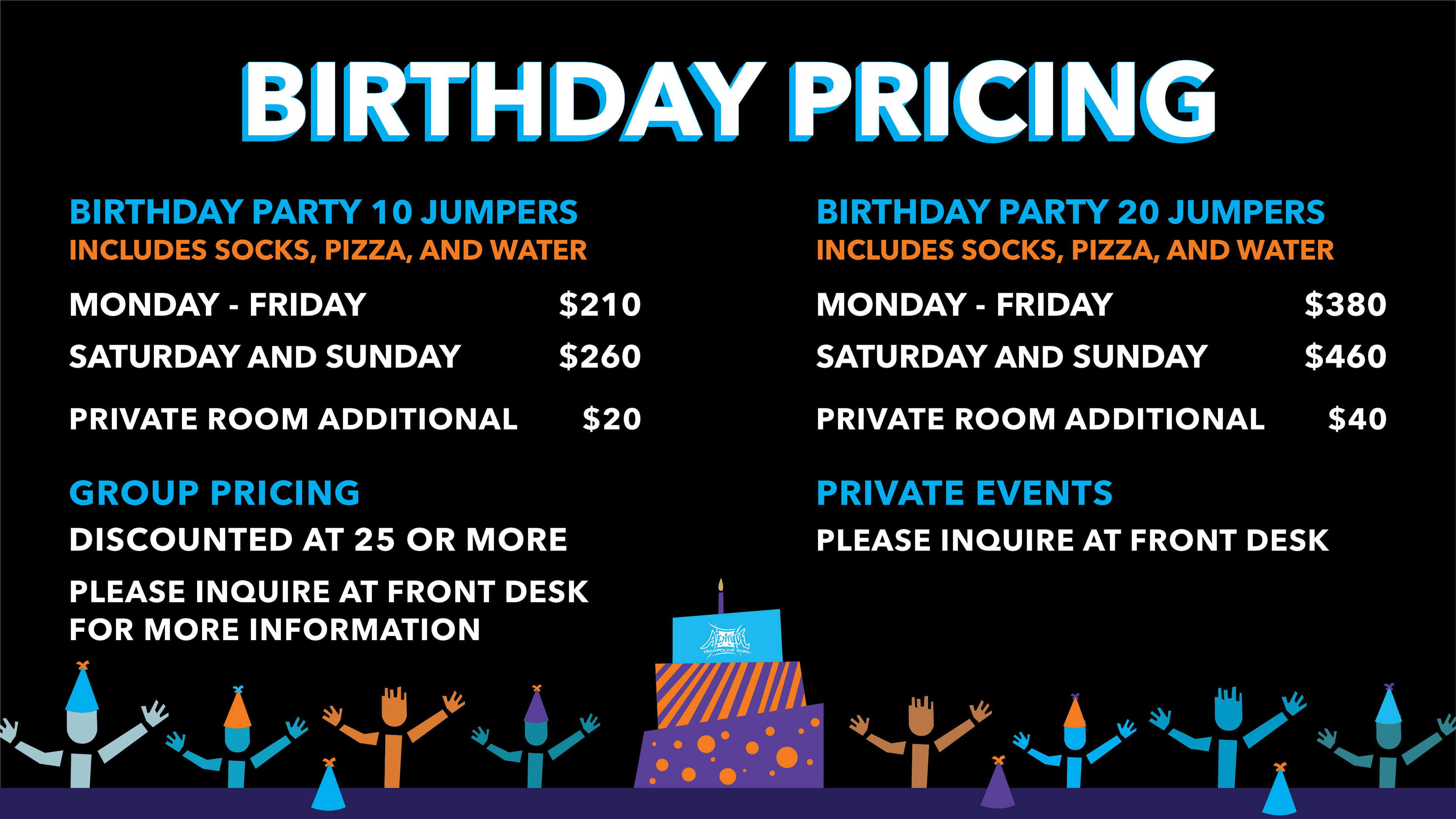 Birthday Party Price Screen