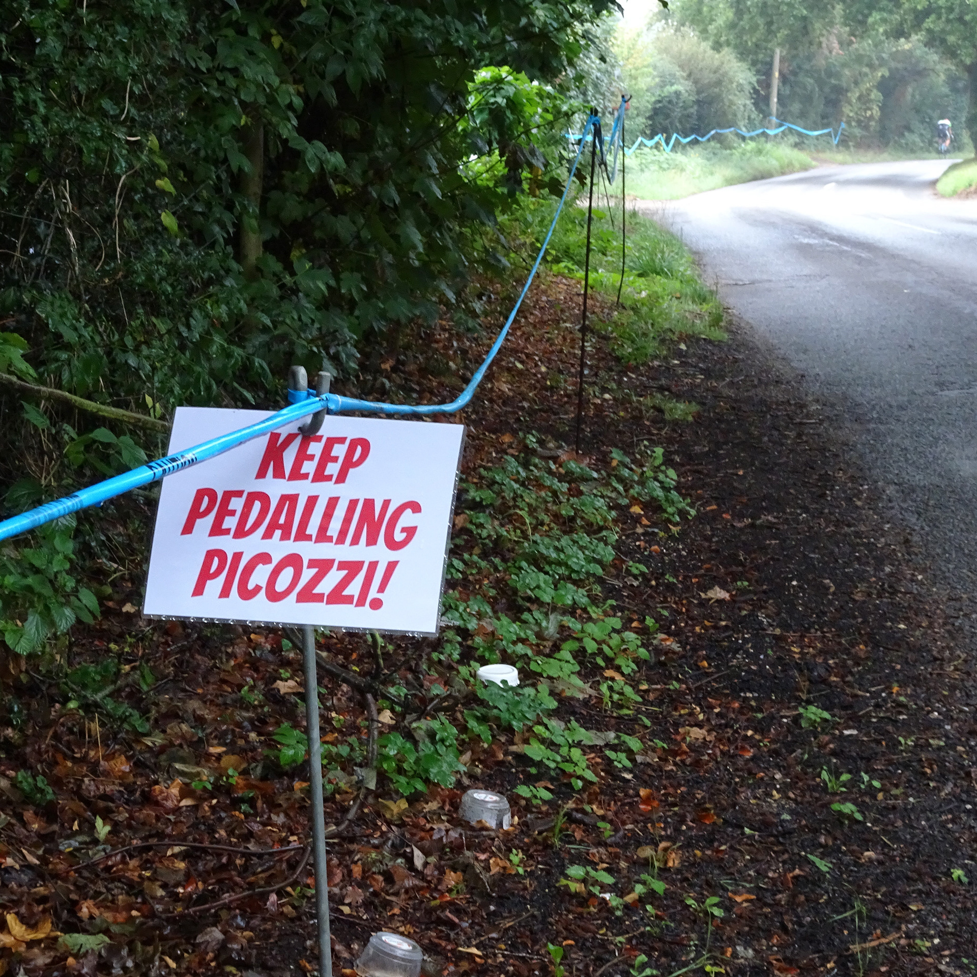 Motivational posters on the bike route