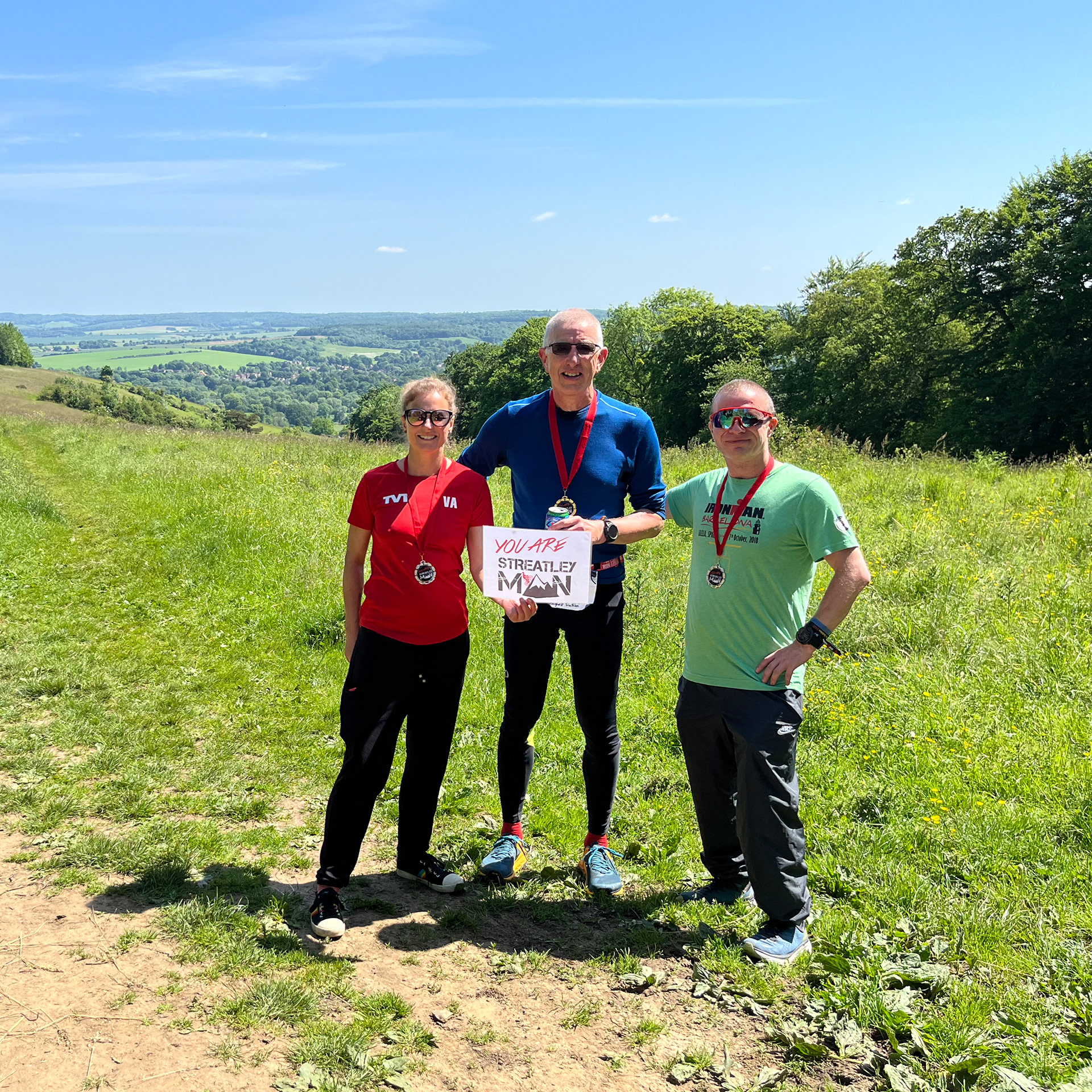The three 2024 Streatley Man finishers