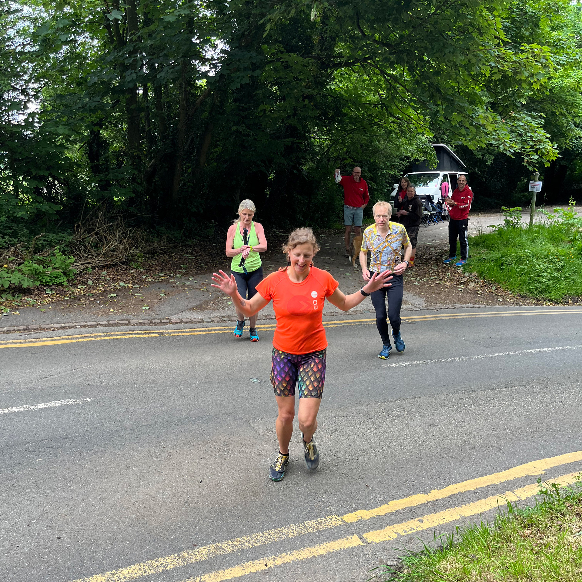 Vikki setting off on the run, only minutes behind Mat
