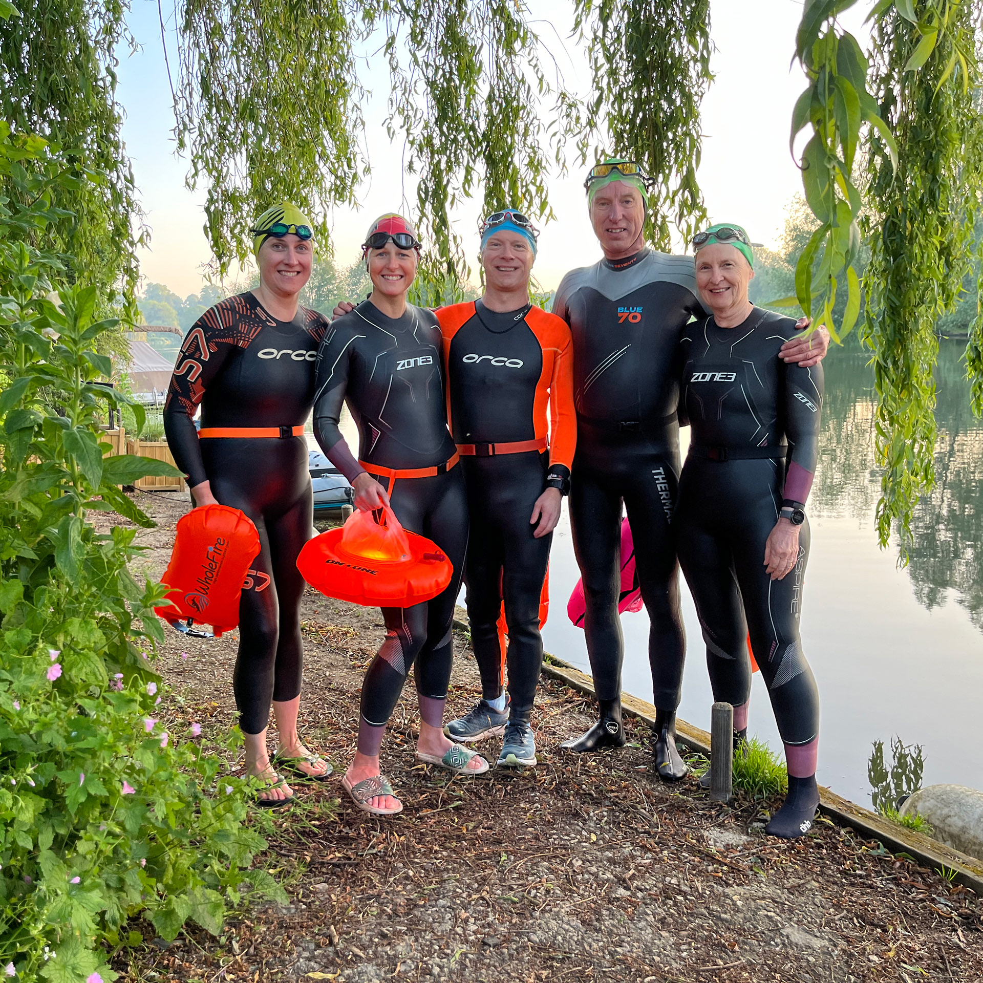 Jo and Debbie joined Mat, Steve and Vikki for the 4.2km river swim