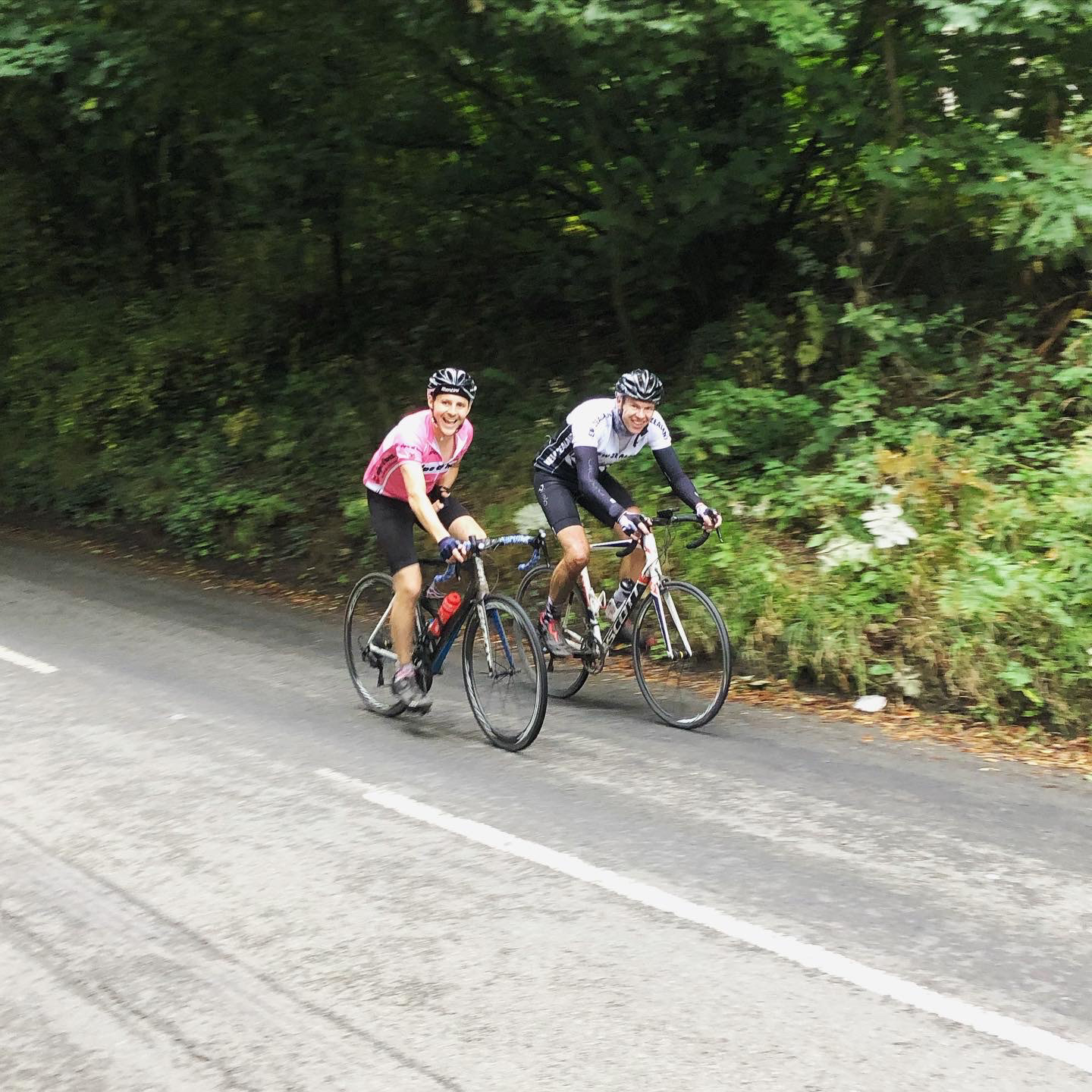Matt with Brendan, who accompanied him on the whole bike leg
