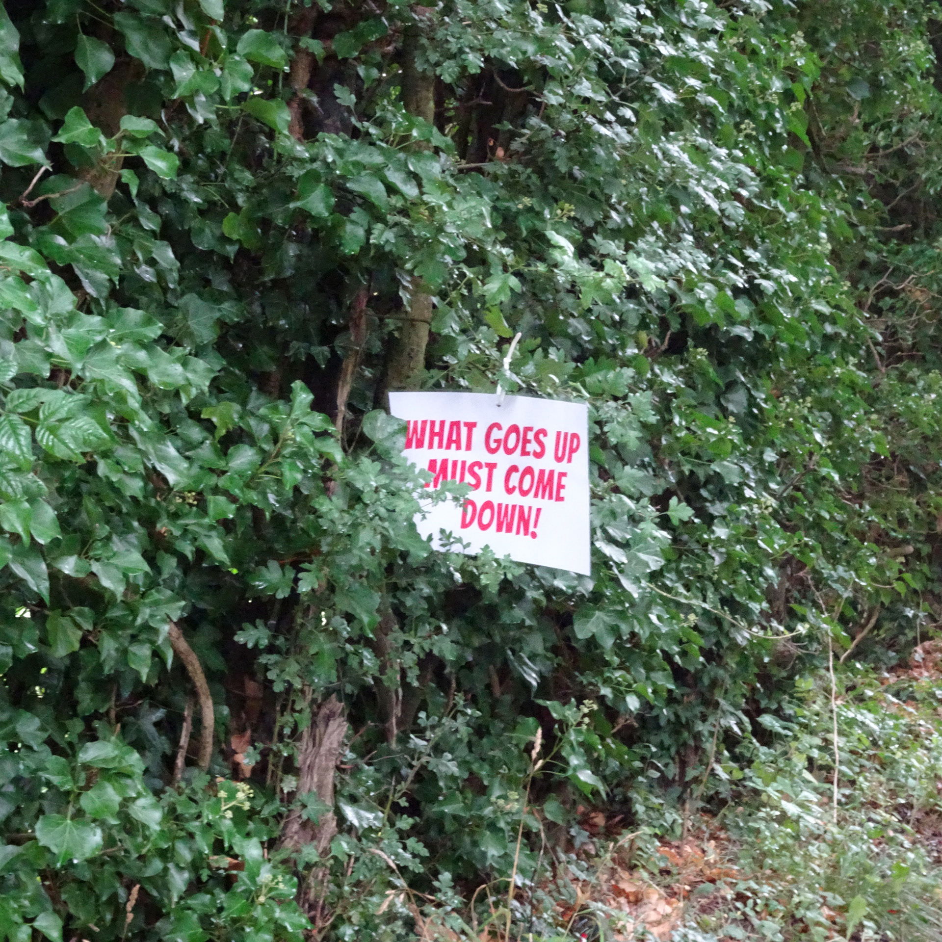 Motivational posters on the bike route