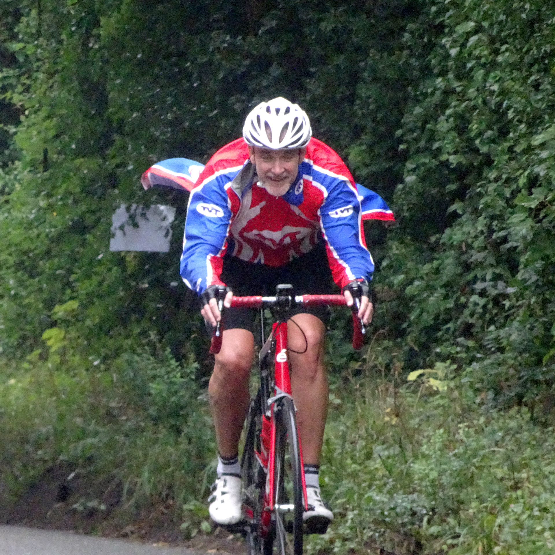 Neil came along to support and ended up riding up and down Streatley Hill 24 times