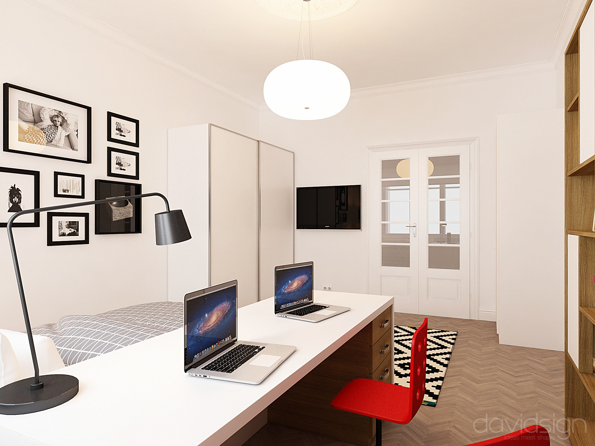 design dormitor cu birou