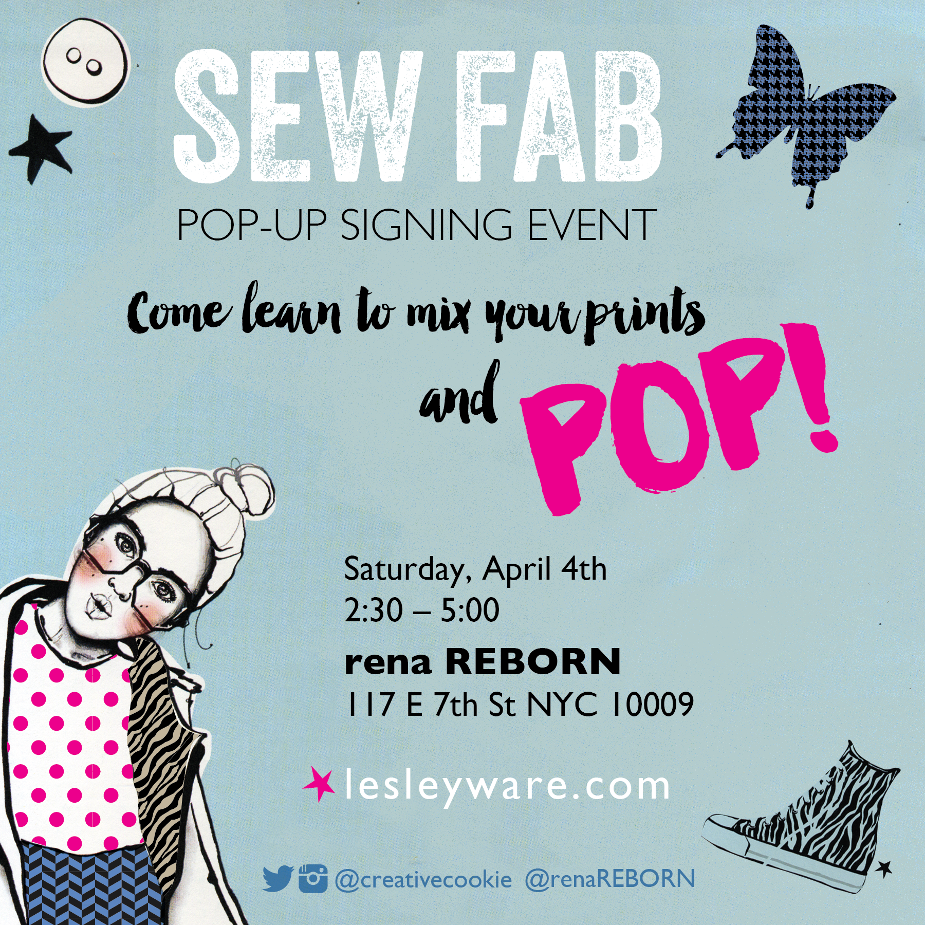 SEW FAB book promo social post