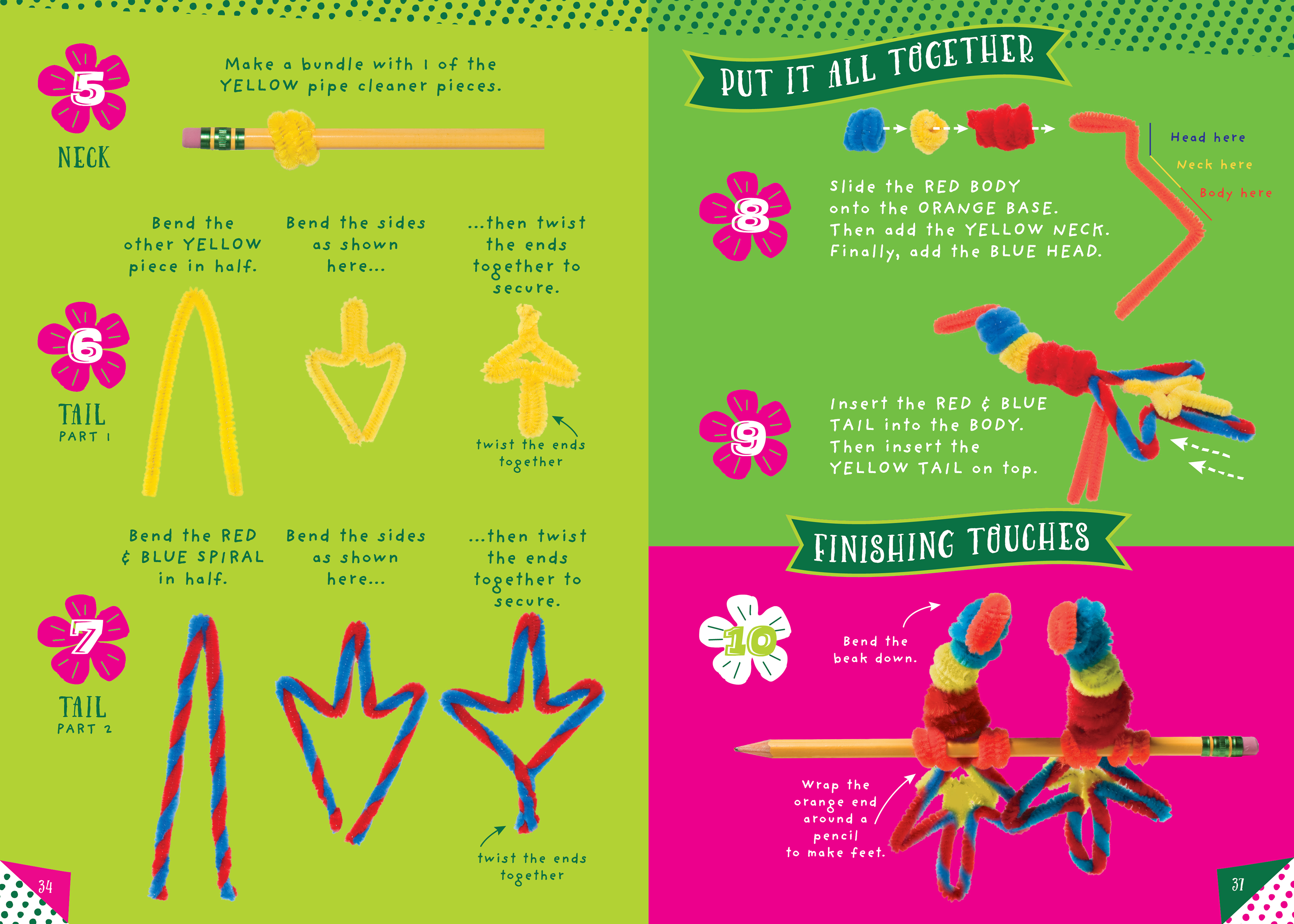 PIPE CLEANER ANIMALS by Klutz: pitch design spread A