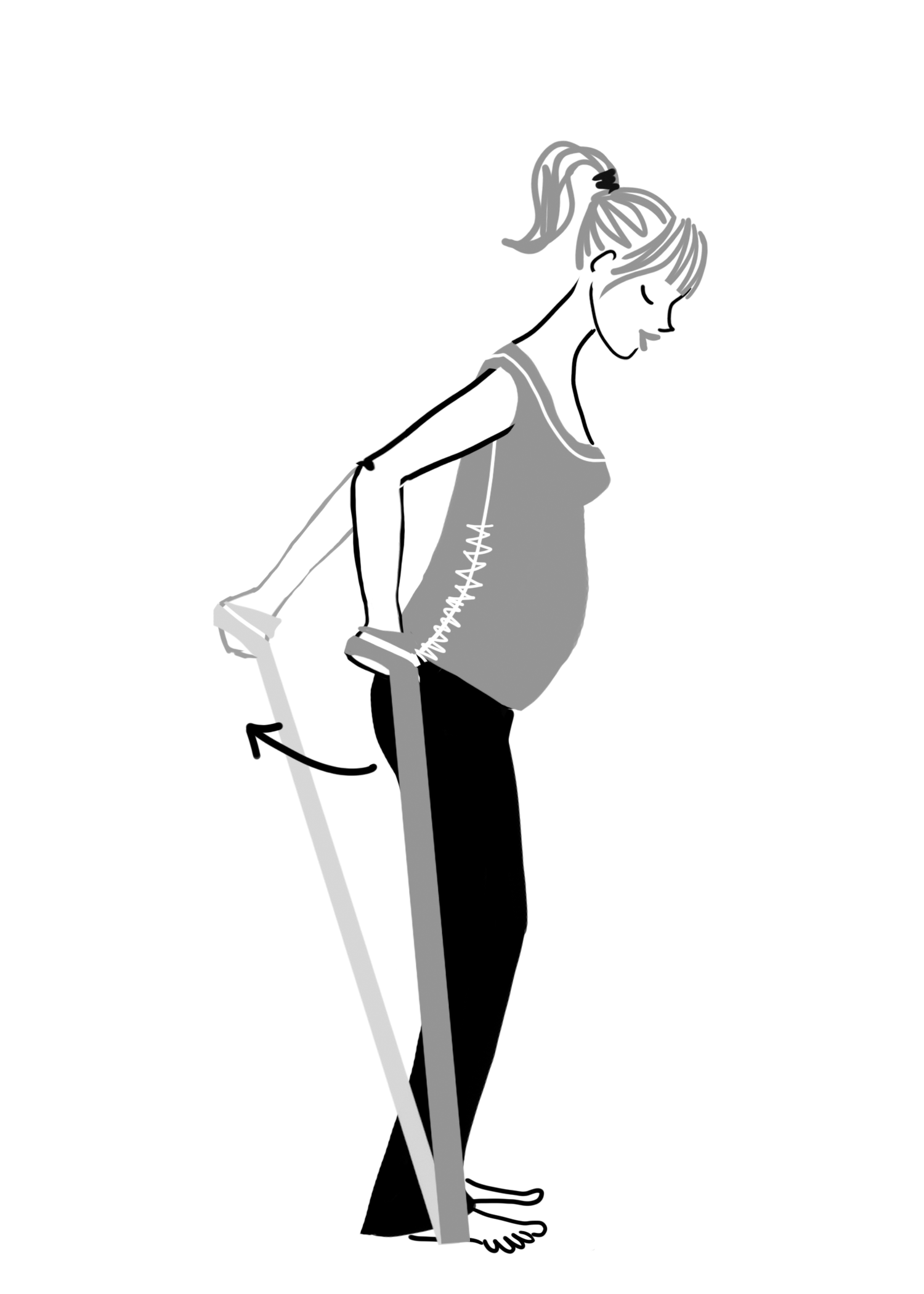 Cute illustration of a pregnant woman exercising
