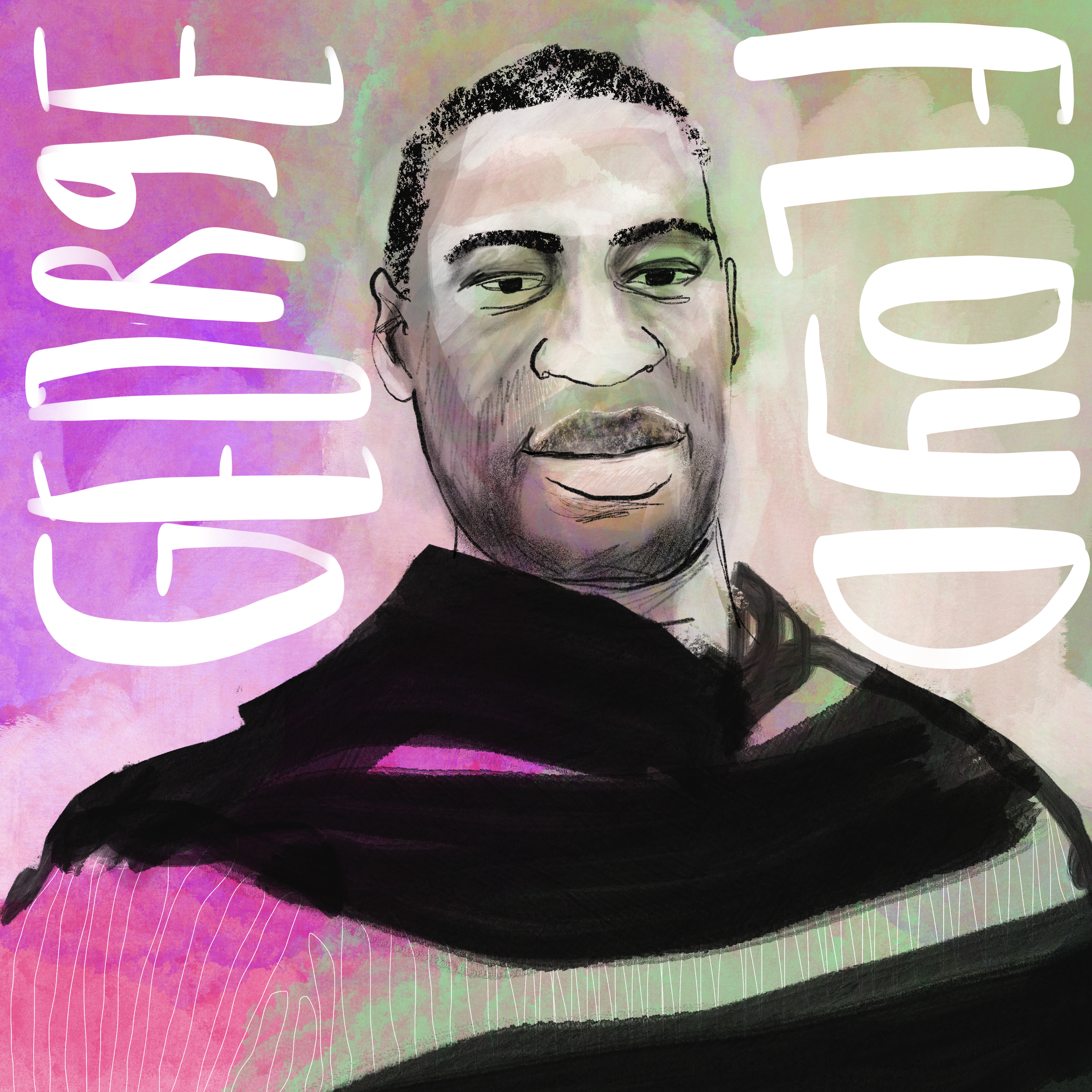 painting illustration portrait George Floyd