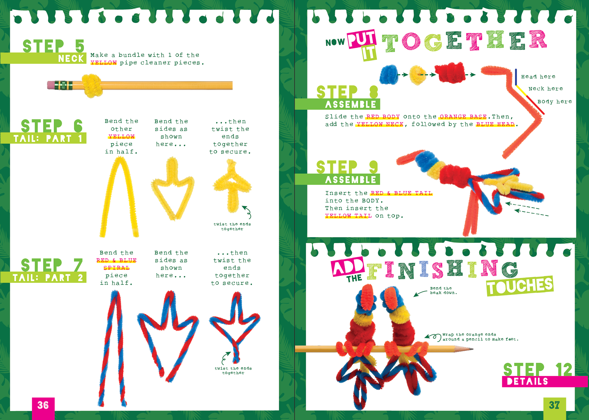 PIPE CLEANER ANIMALS by Klutz: pitch design spread B