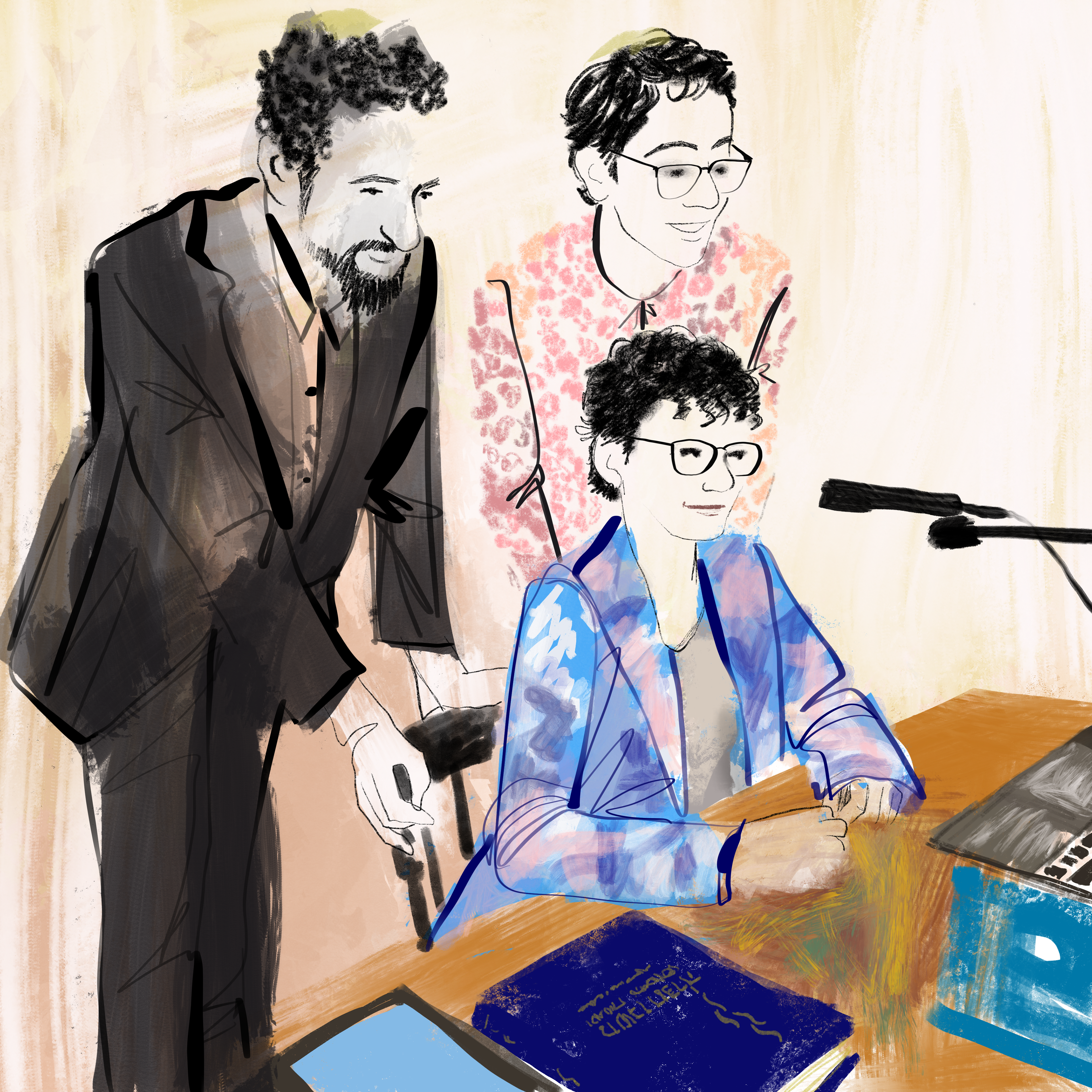 illustration family zoom bat bar mitzvah covid quarantine