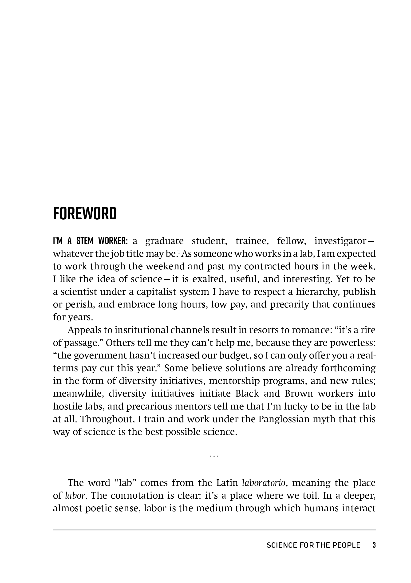 ORGANIZE THE LAB: foreward