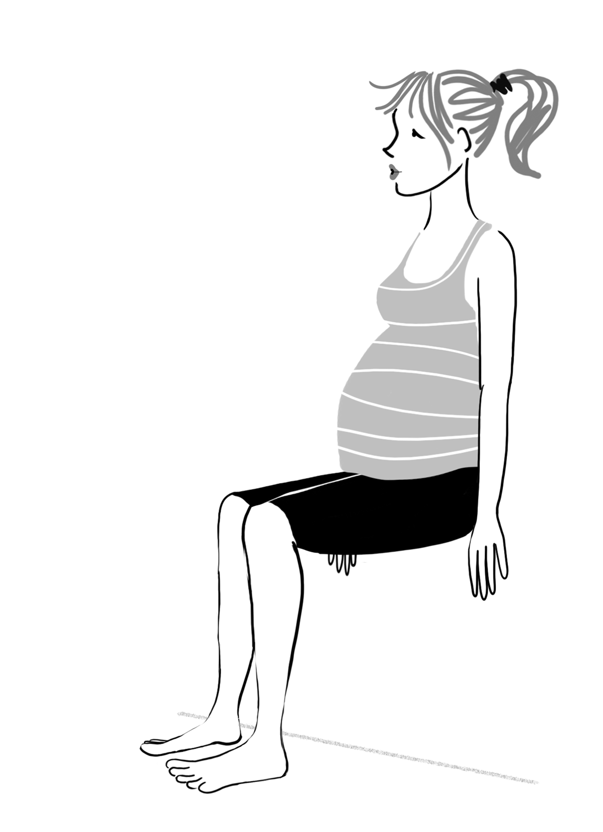 Cute illustration of a pregnant woman exercising