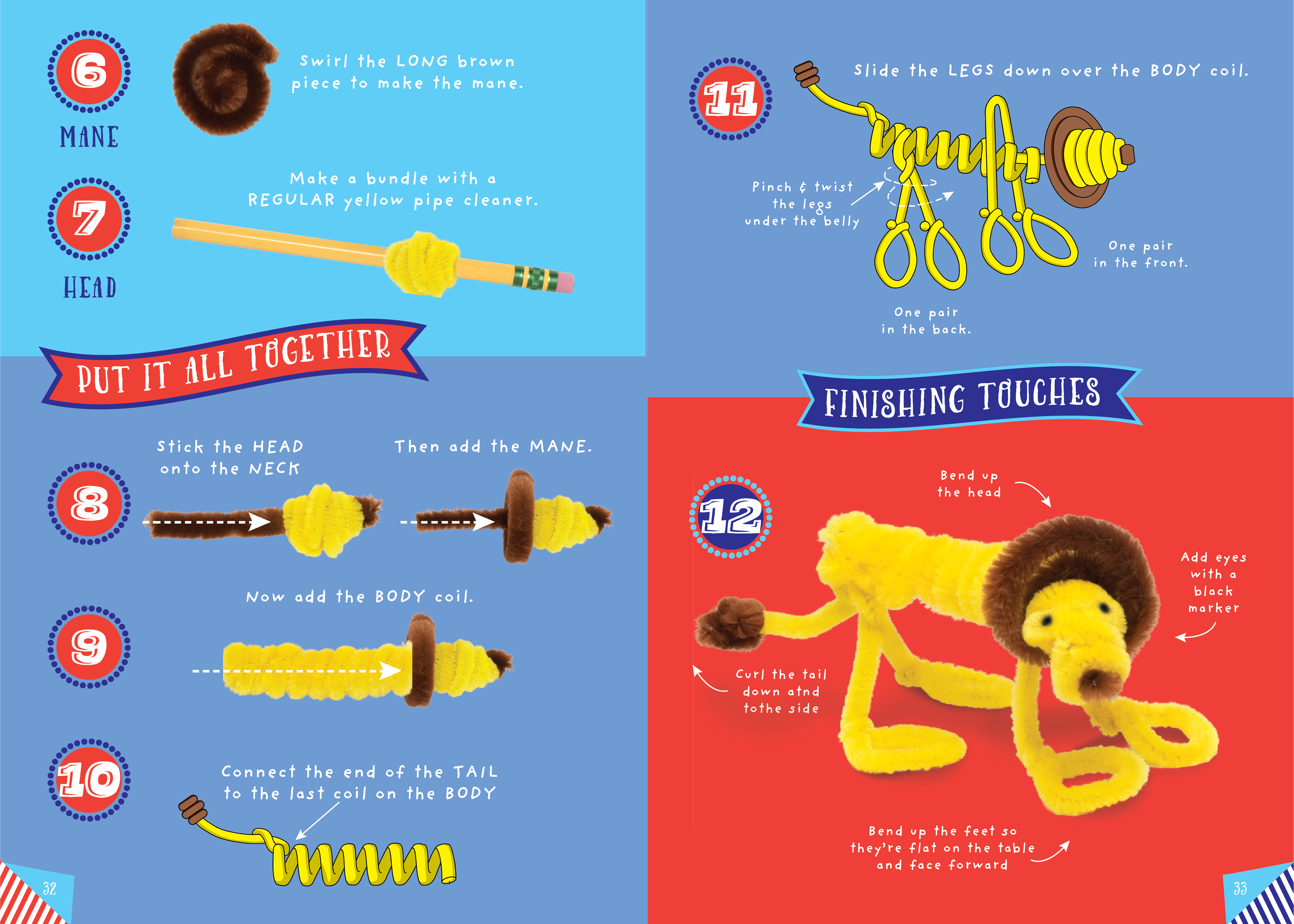 PIPE CLEANER ANIMALS by Klutz: pitch design spread A