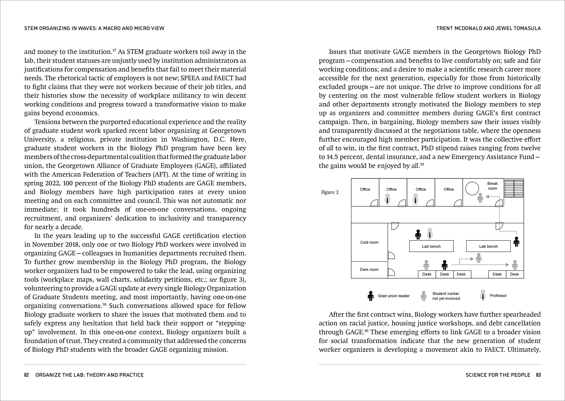 ORGANIZE THE LAB: spread with figure