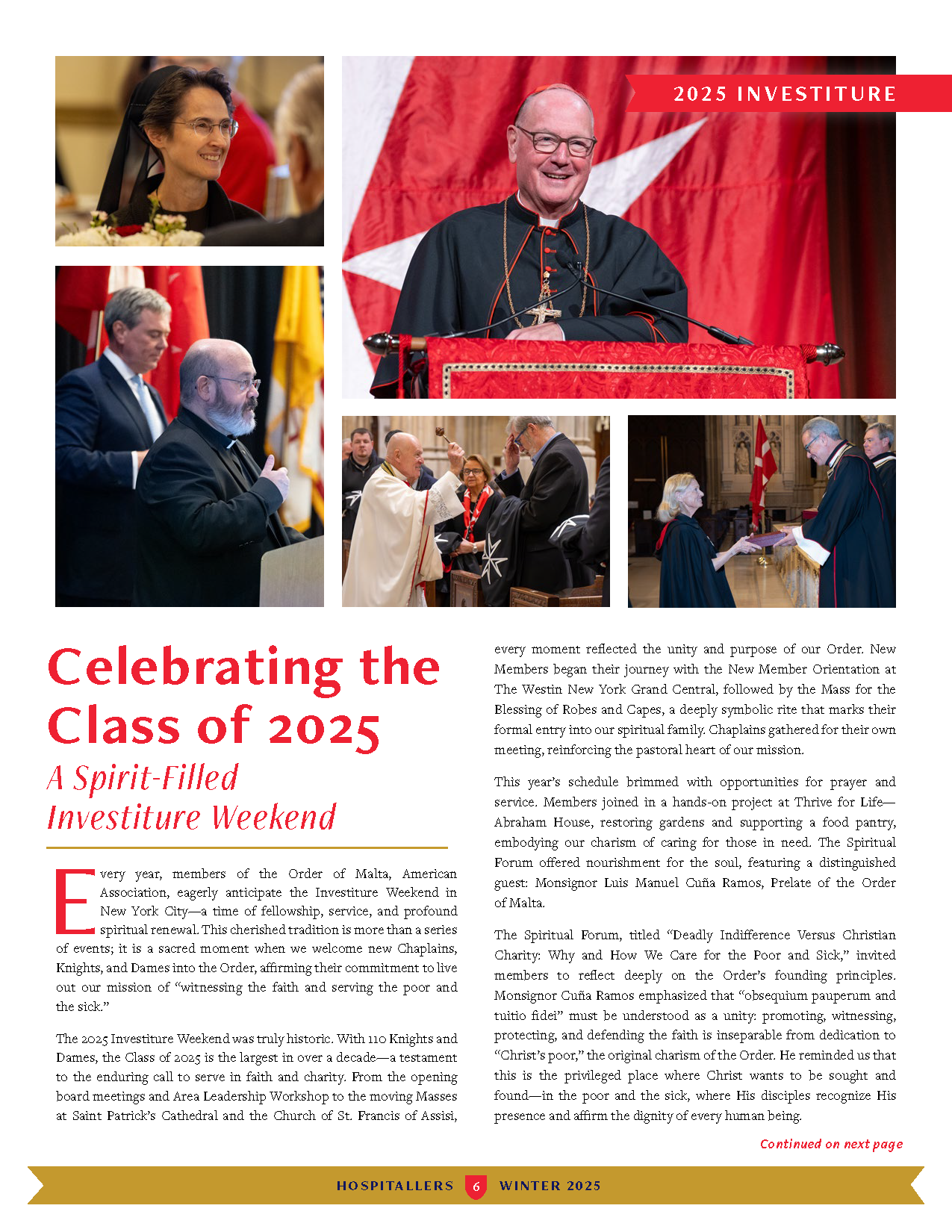 HOSPITALLERS newsletter feature page