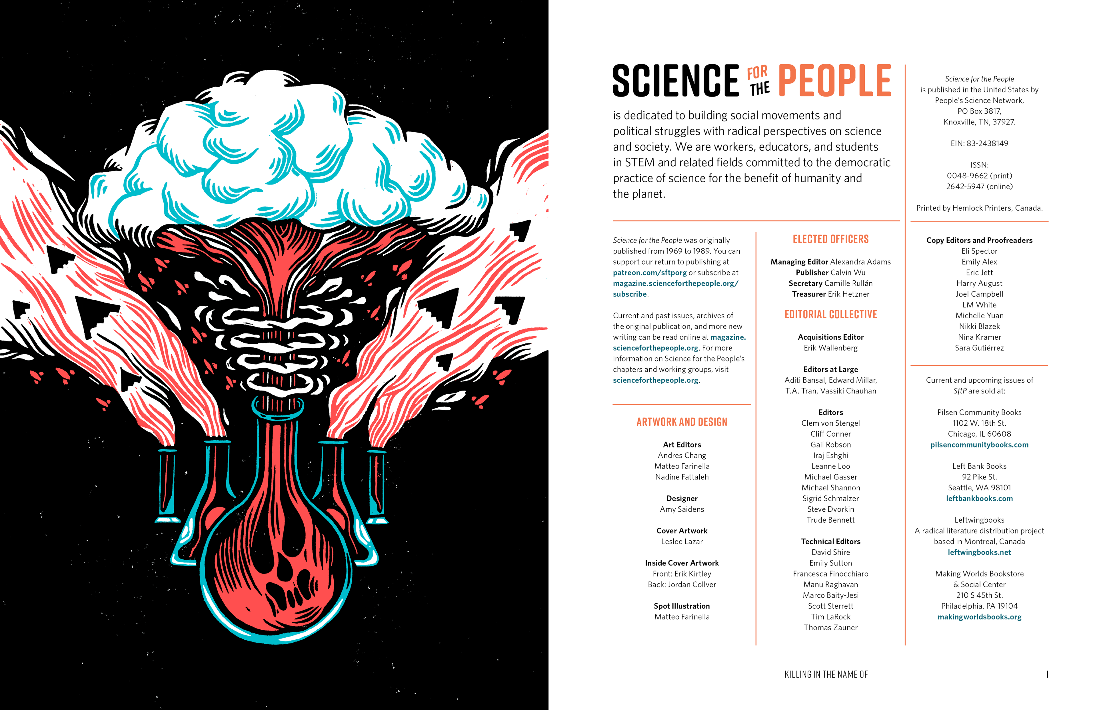 SftP print magazine masthead spread
