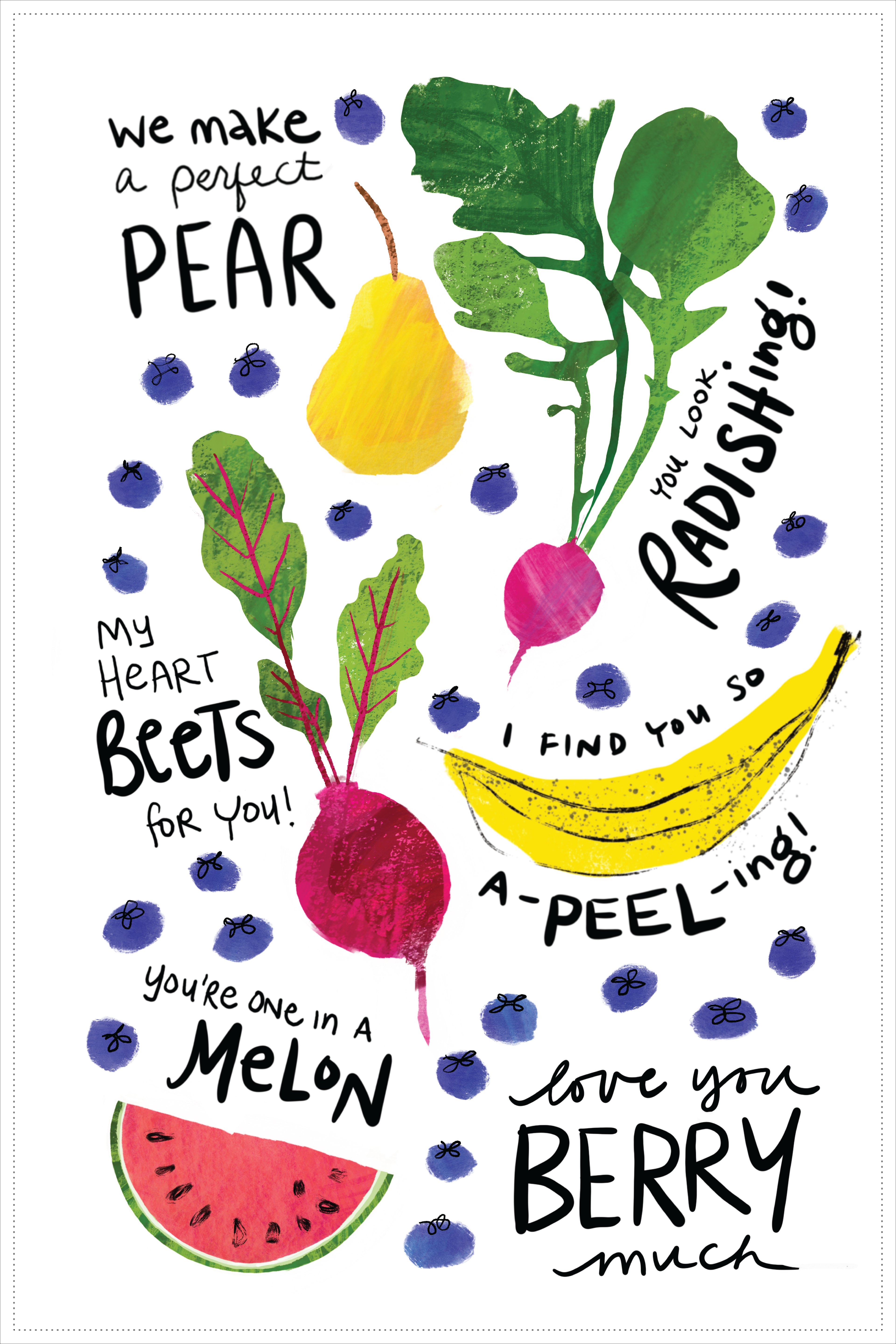 available as a tea towel and wall hanging at Spoonflower