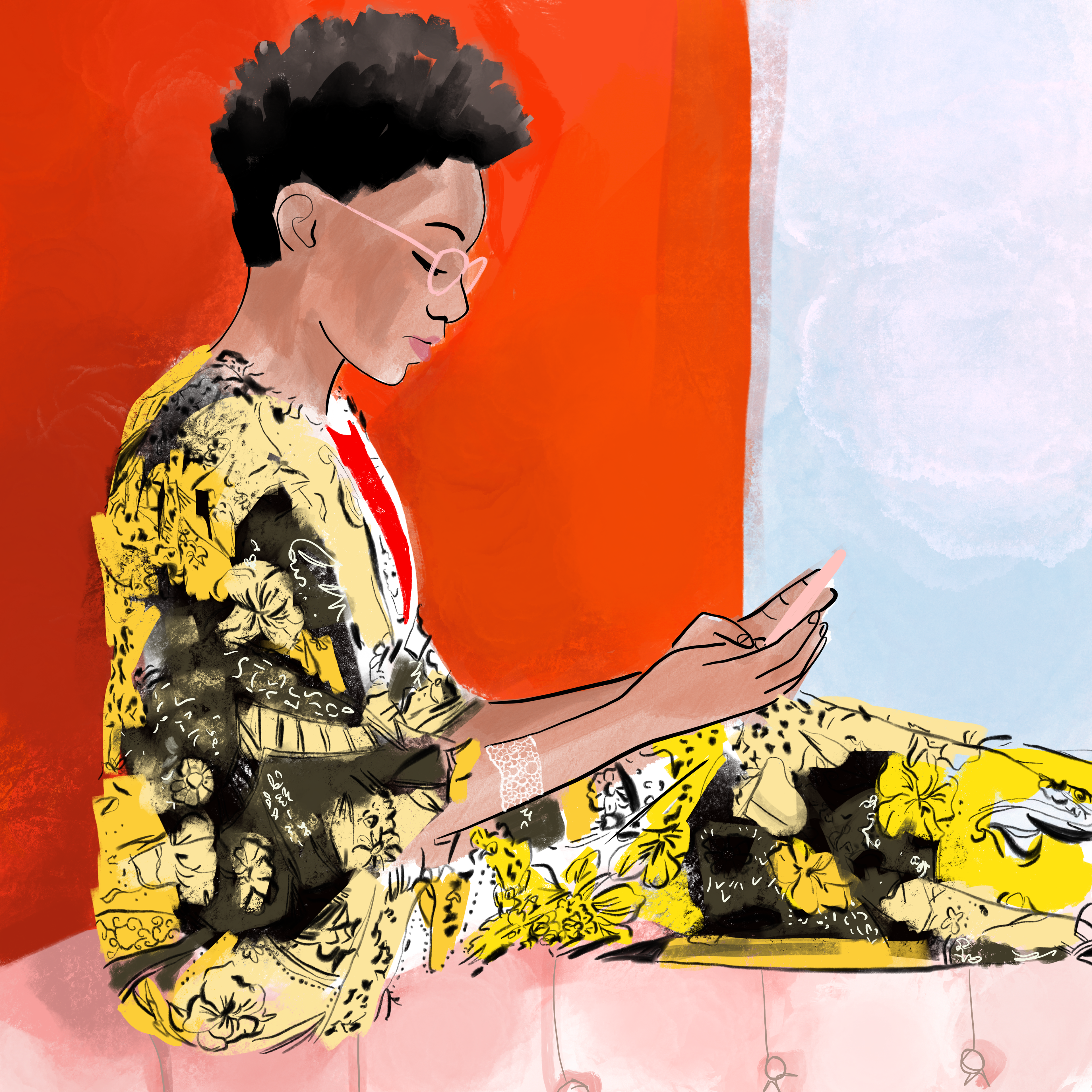 illustration black woman patterns