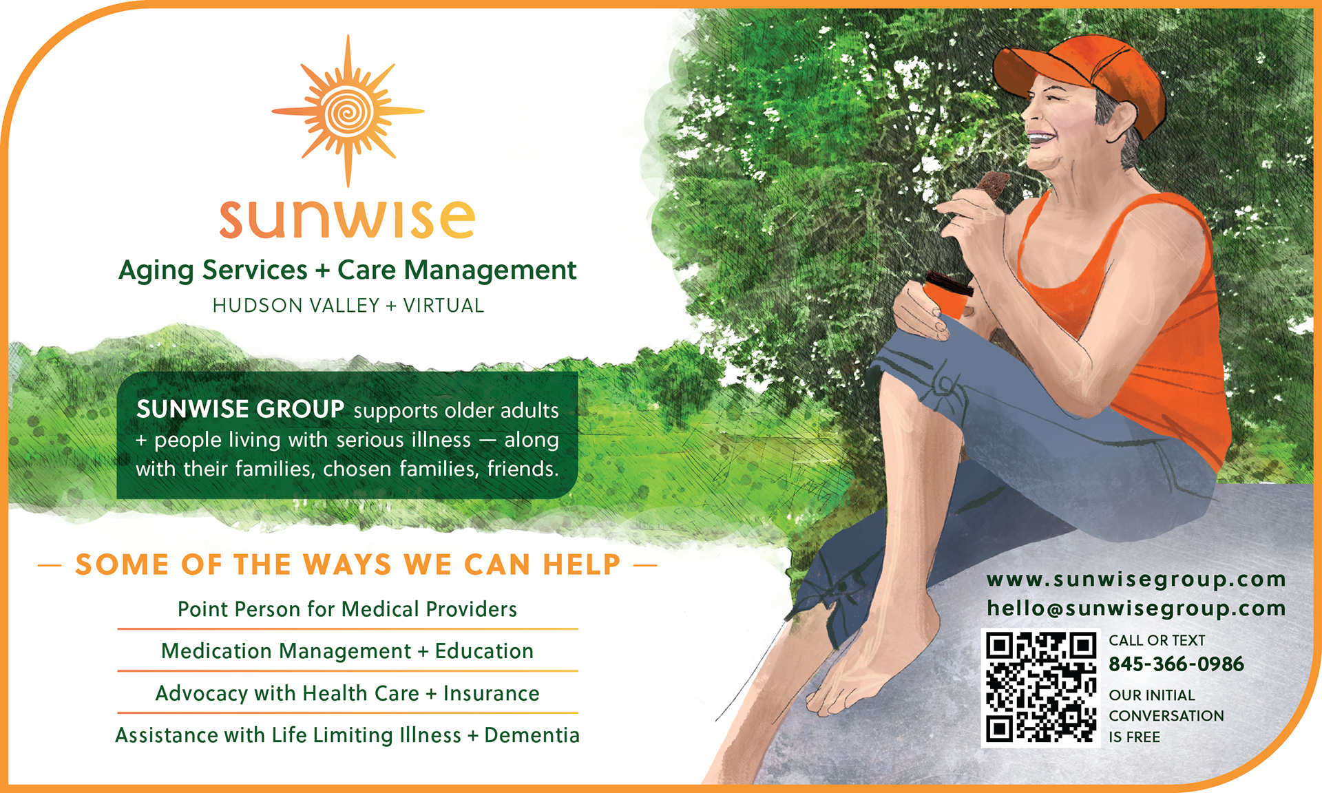 SUNWISE | half page Print ad for Chronogram Paper