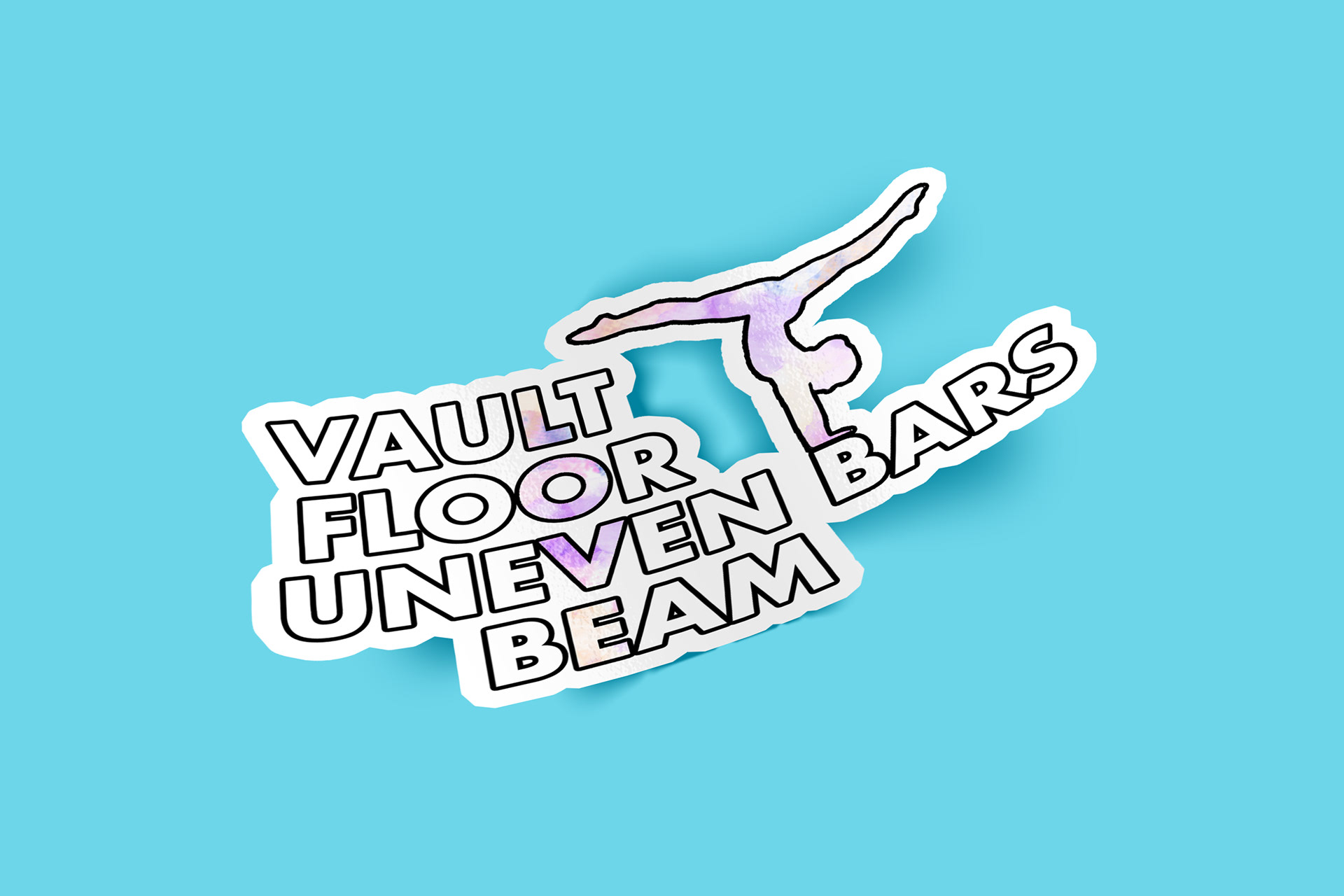 Gymnastics Sticker Design Mock-Up