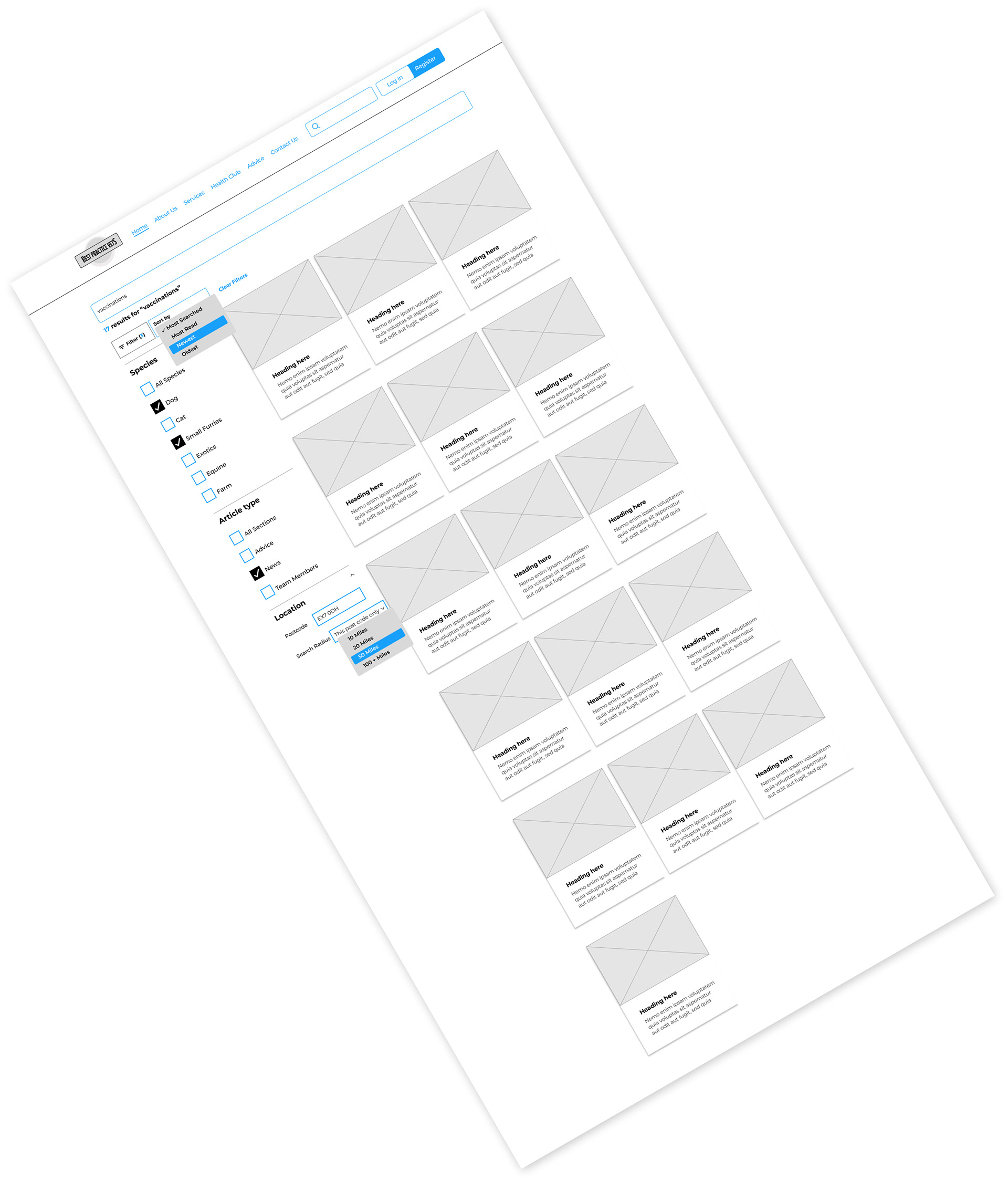 Desktop UI - News item filters