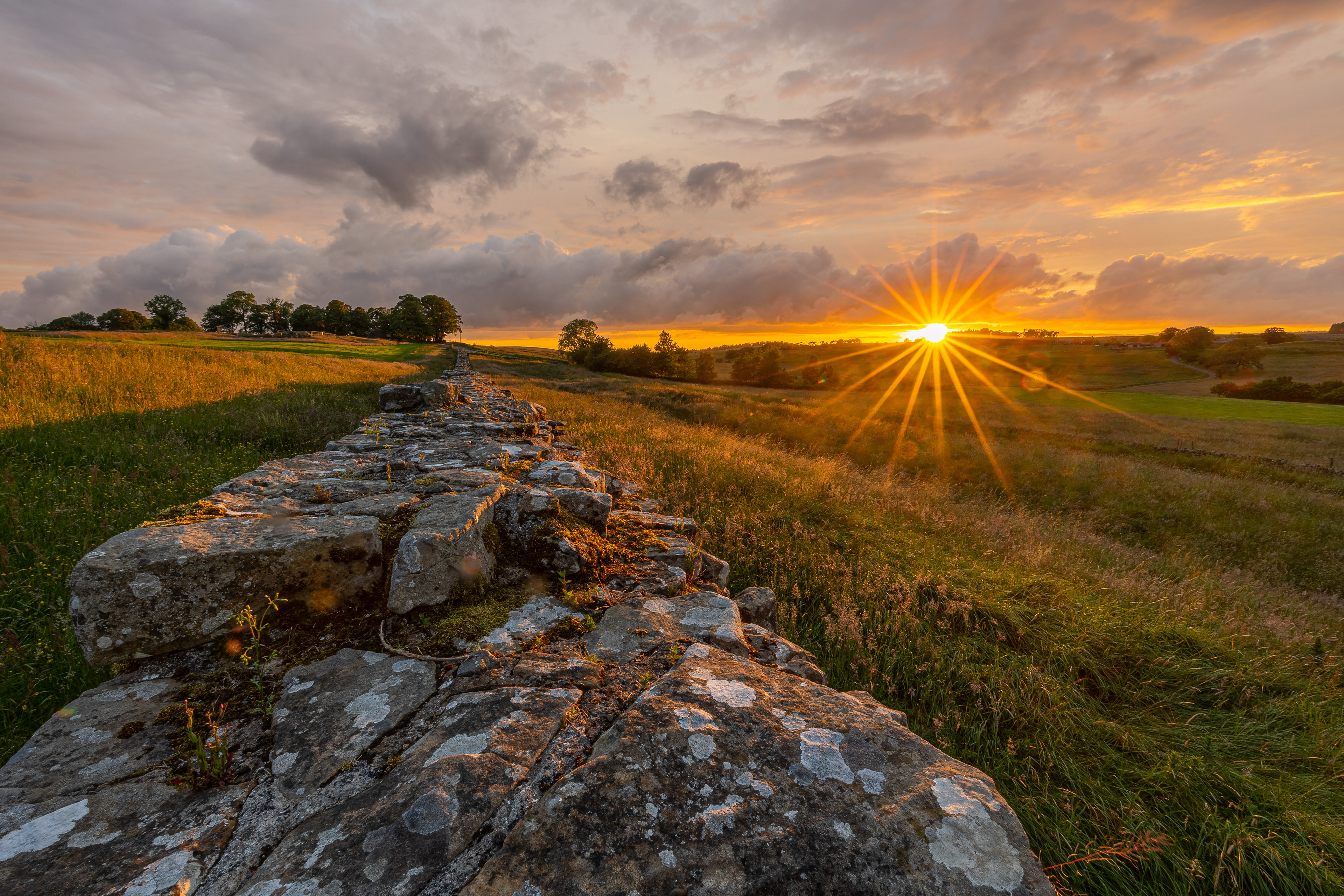 Hadrians Wall at Sunset