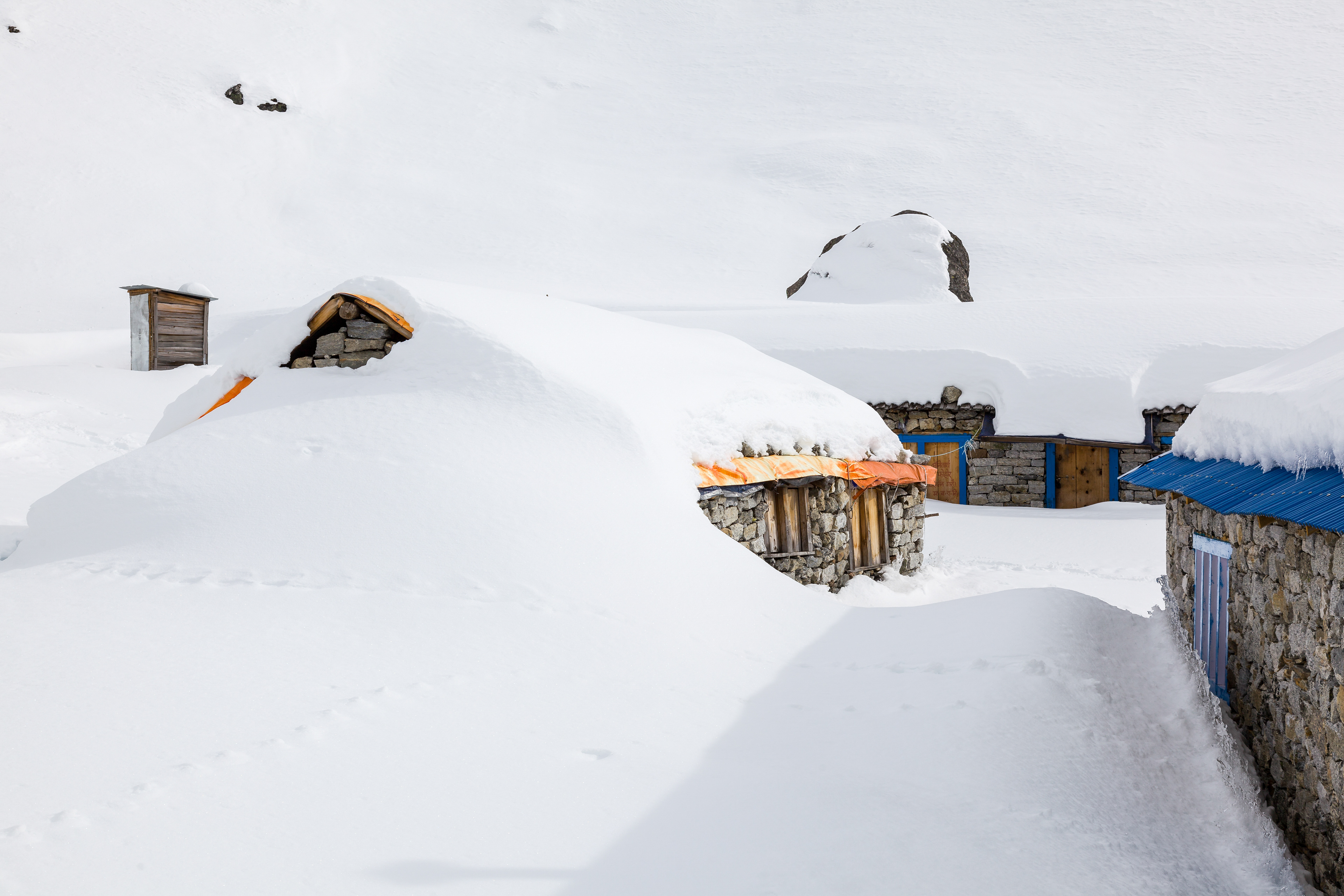 A Snowy Dig Kharka on the way to Mera Peak 