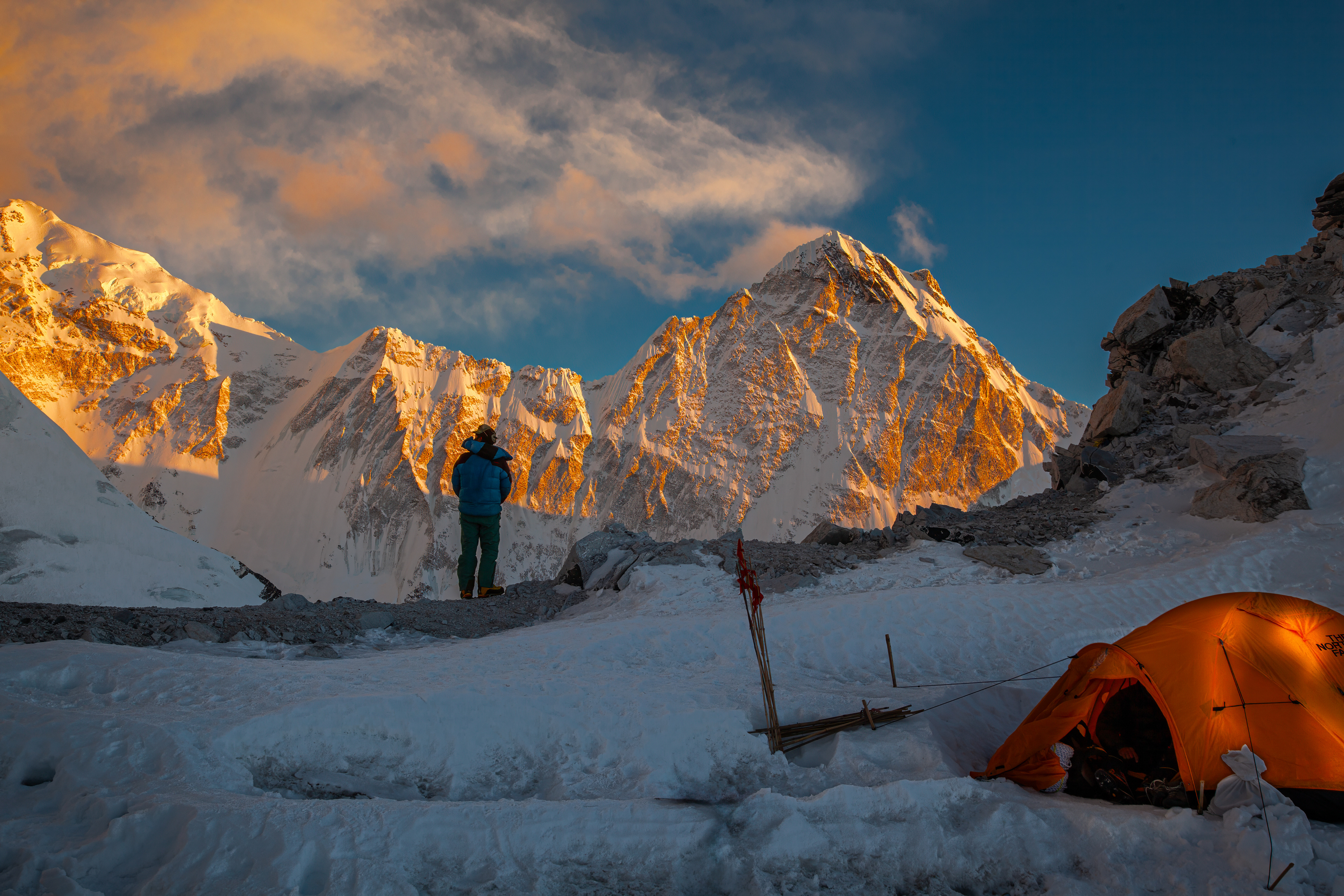 Sunset at Camp One on Cho Oyu