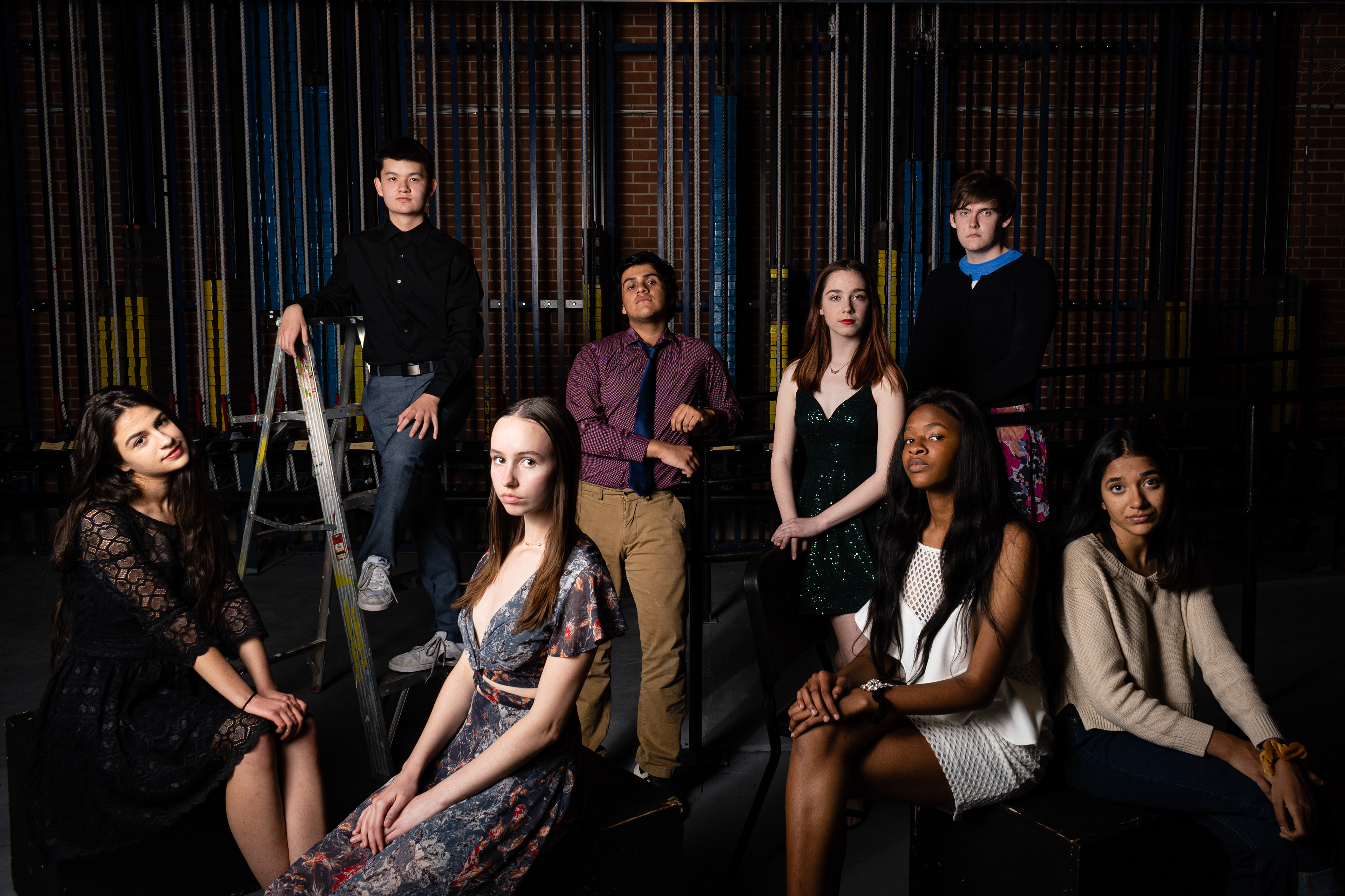 Group photo of MHS Speech Team Leaders backstage