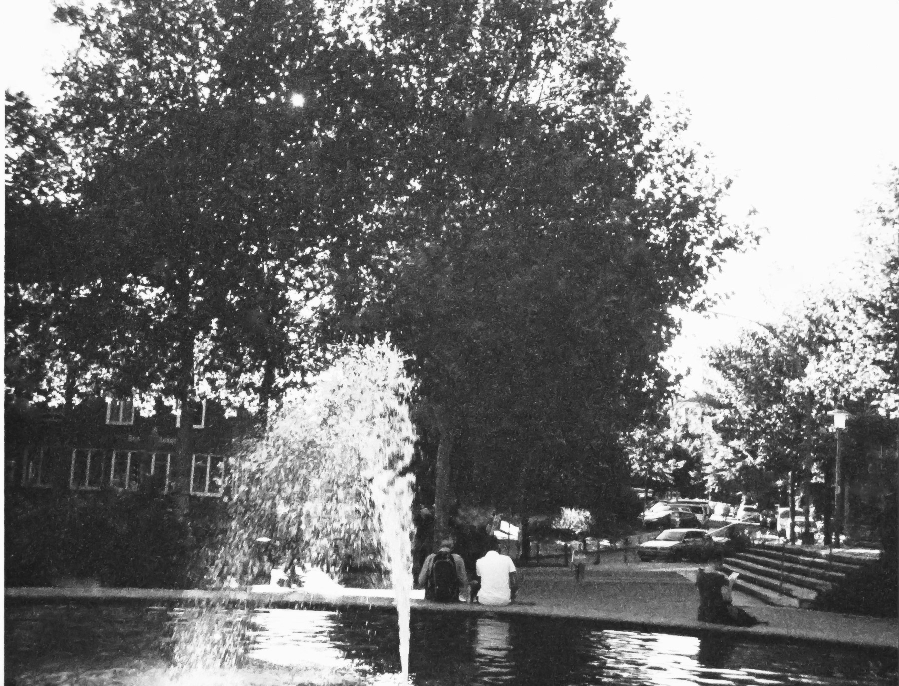 springbrunnen am michel, sw und körnig