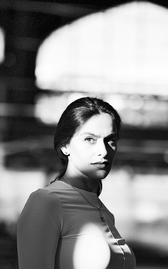 bw portrait of classical singer Ruzan Mantashyan, soprano. close up