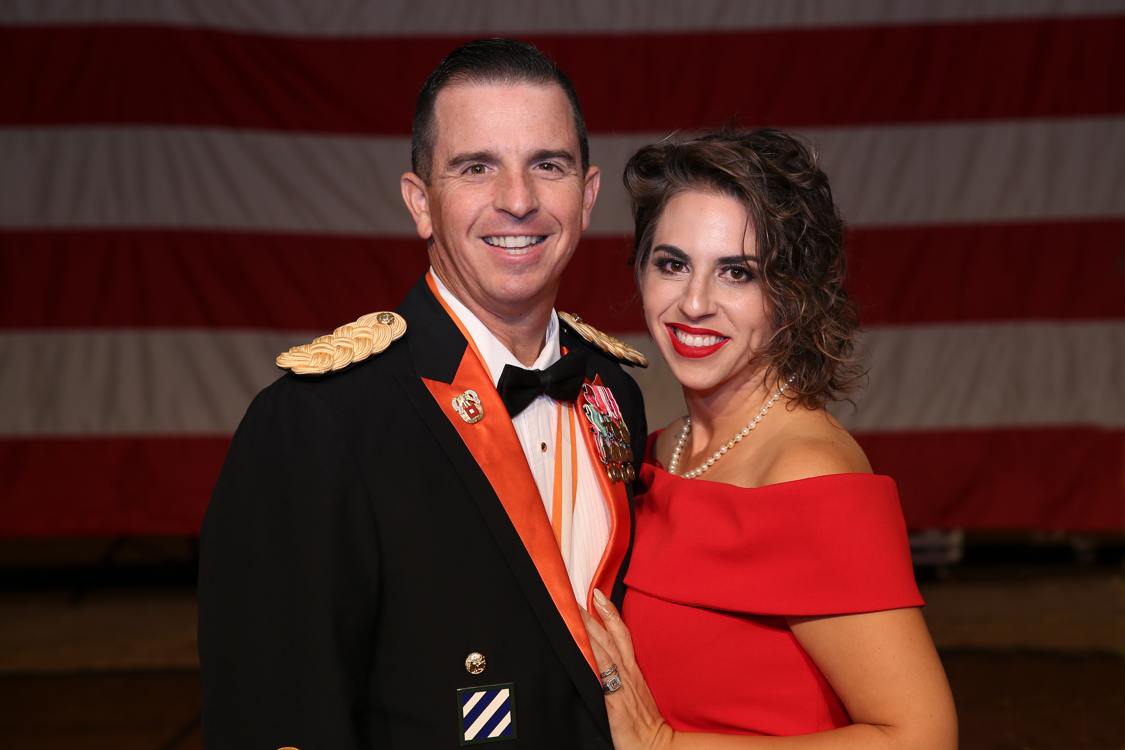 A couple at the Marine Corps Ball in Waikiki, Hawaii.
