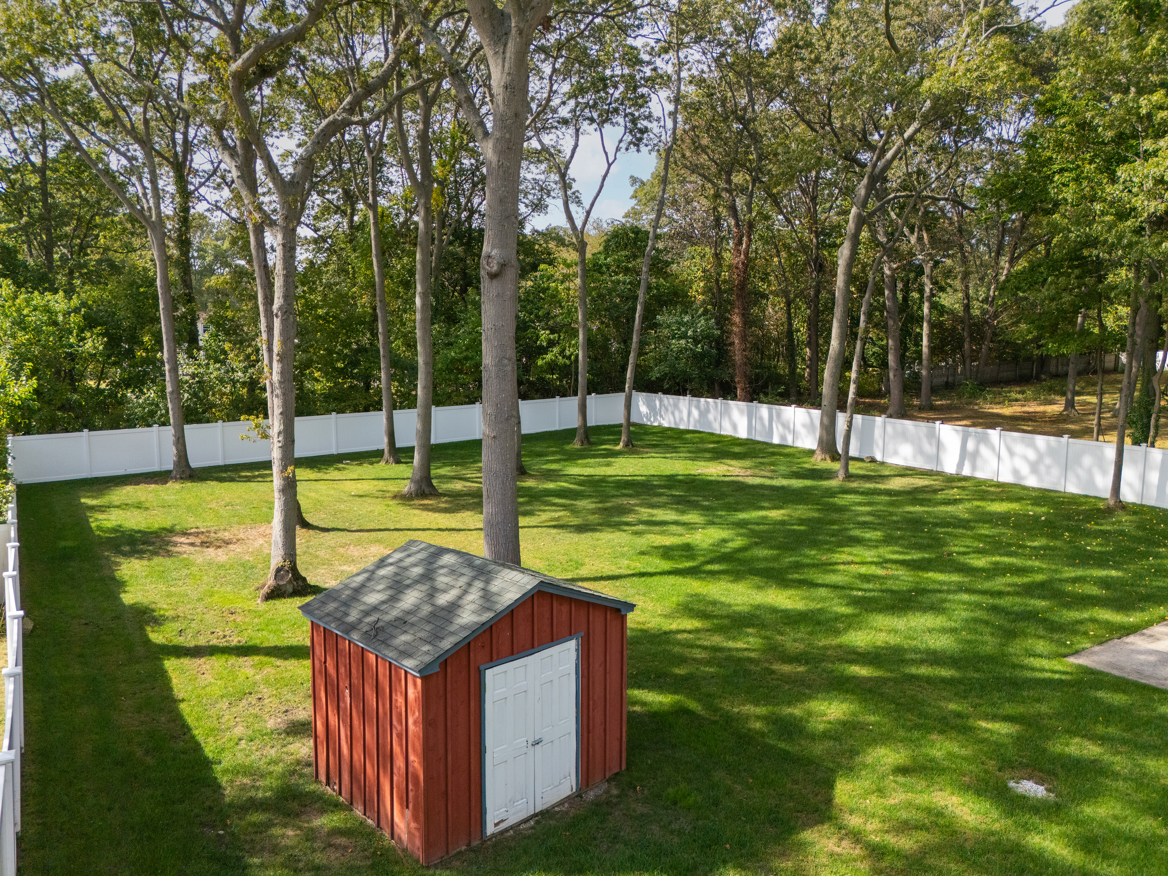 Aerial of the full backyard.