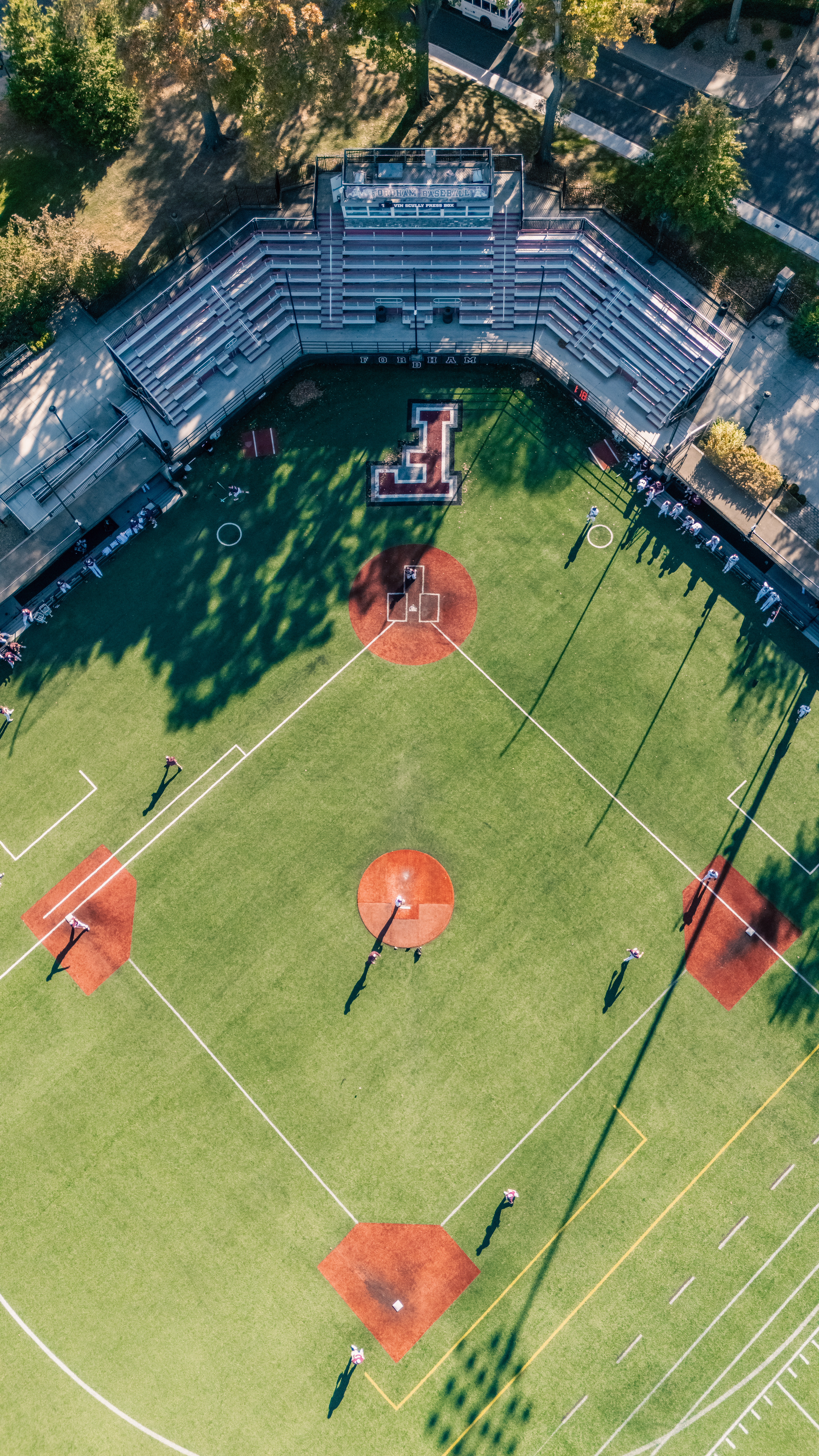 Aerial view of the diamond at play.