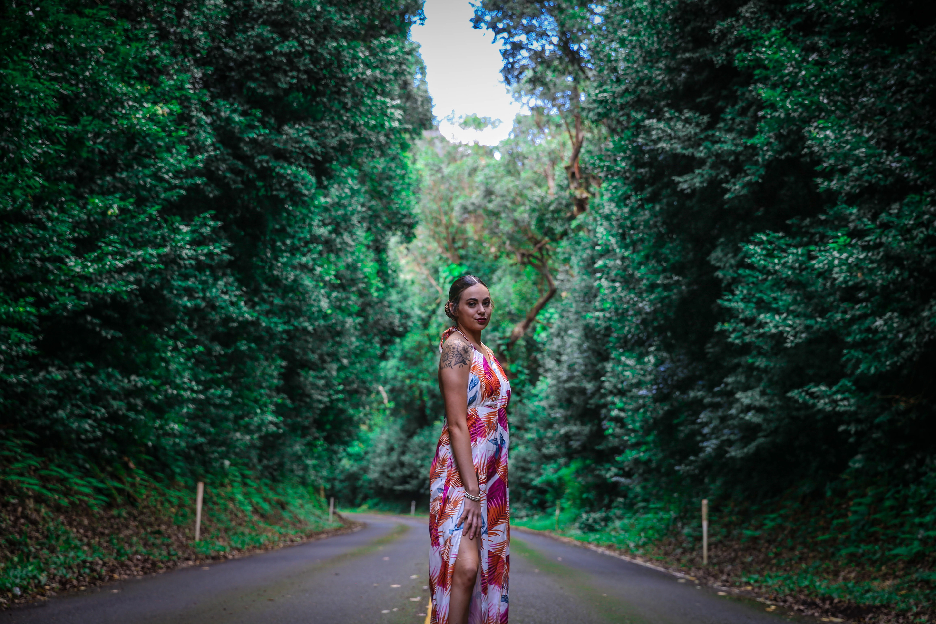 Stephannie at the Botanical Gardens on Oahu.