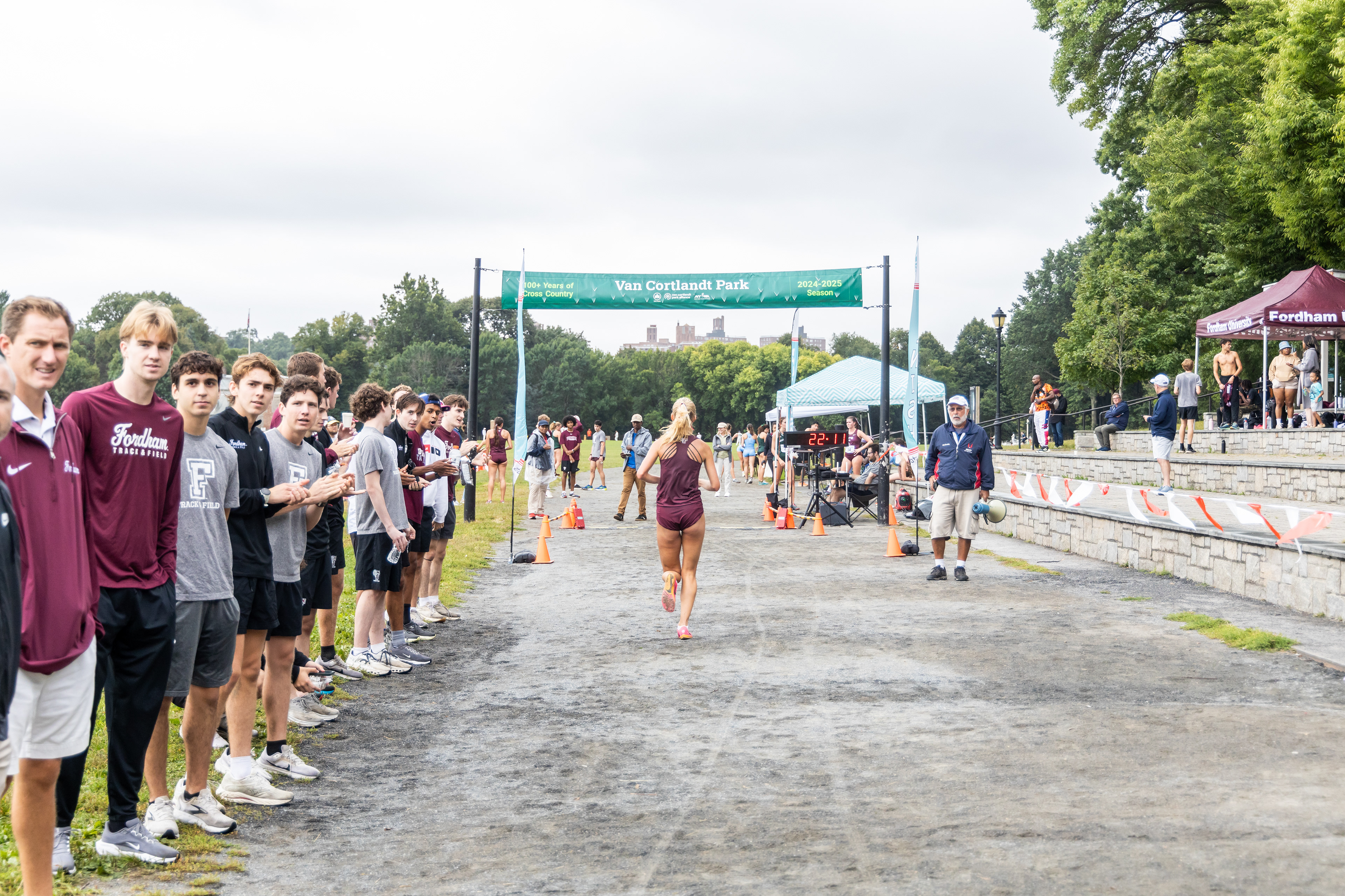 Running to the finish.