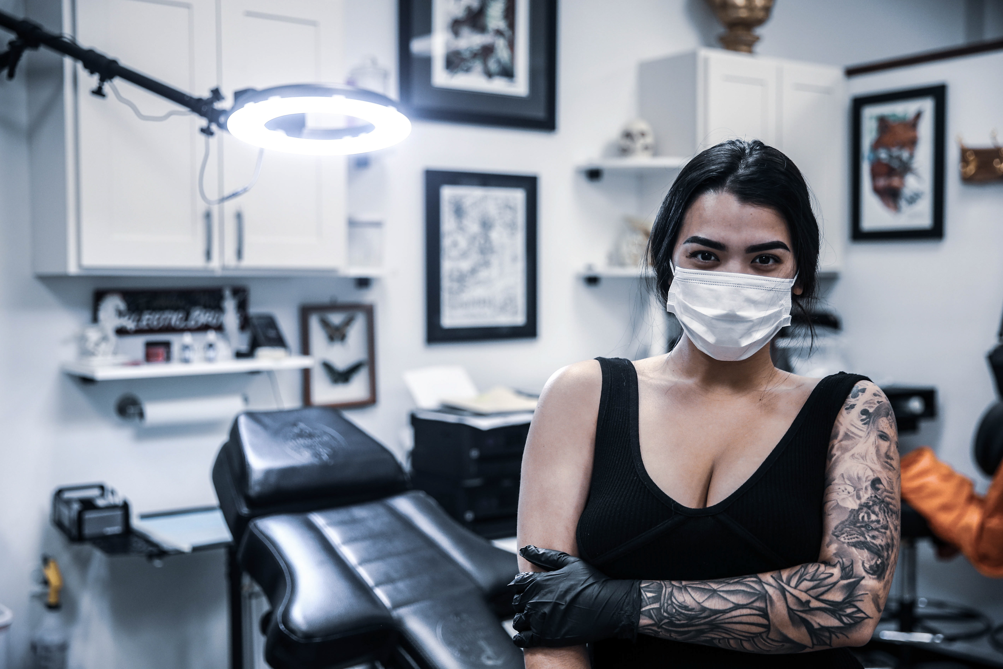 Maeli at the tattoo shop in Aiea, Hawaii - 2020.