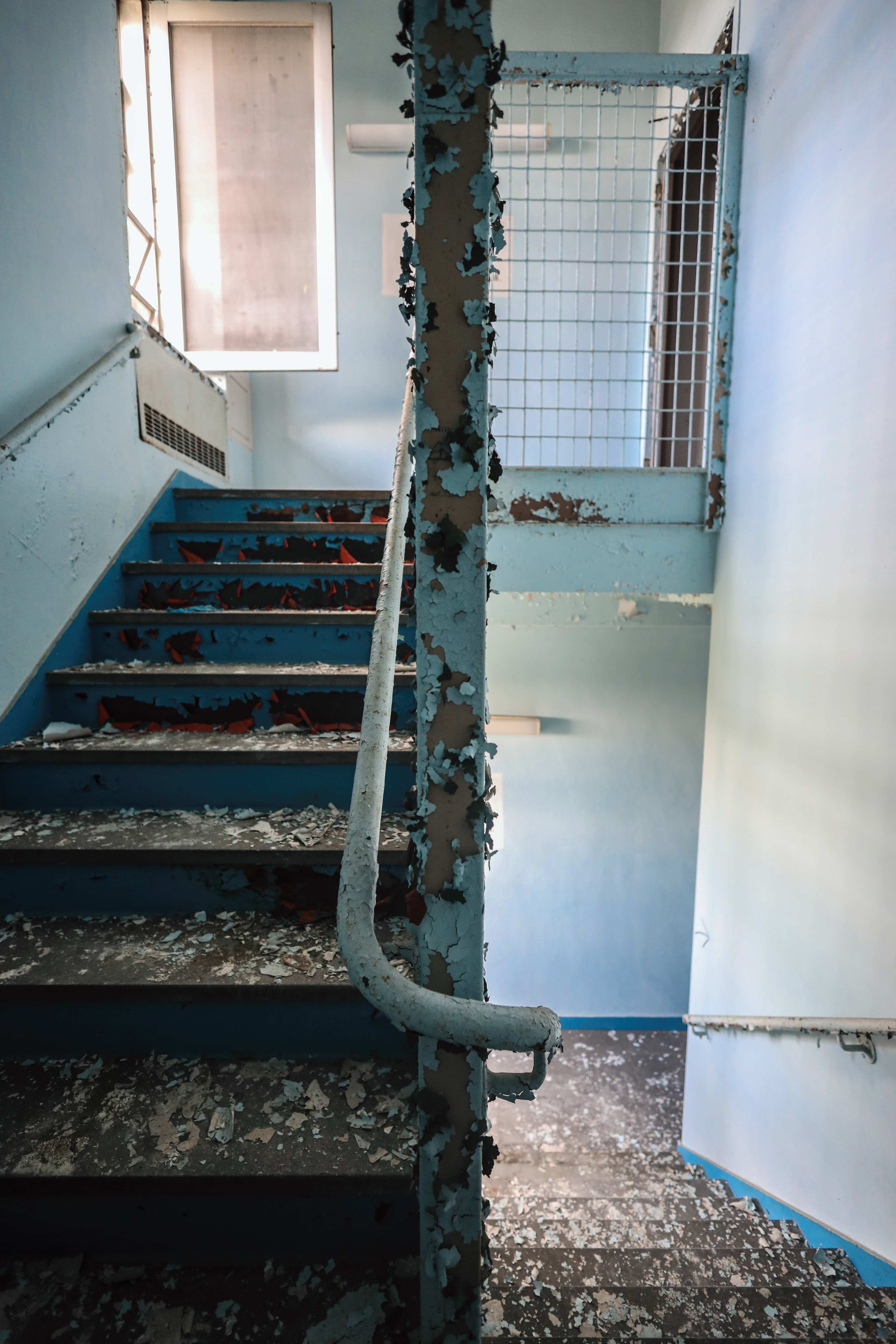One of many staircases in the main building.