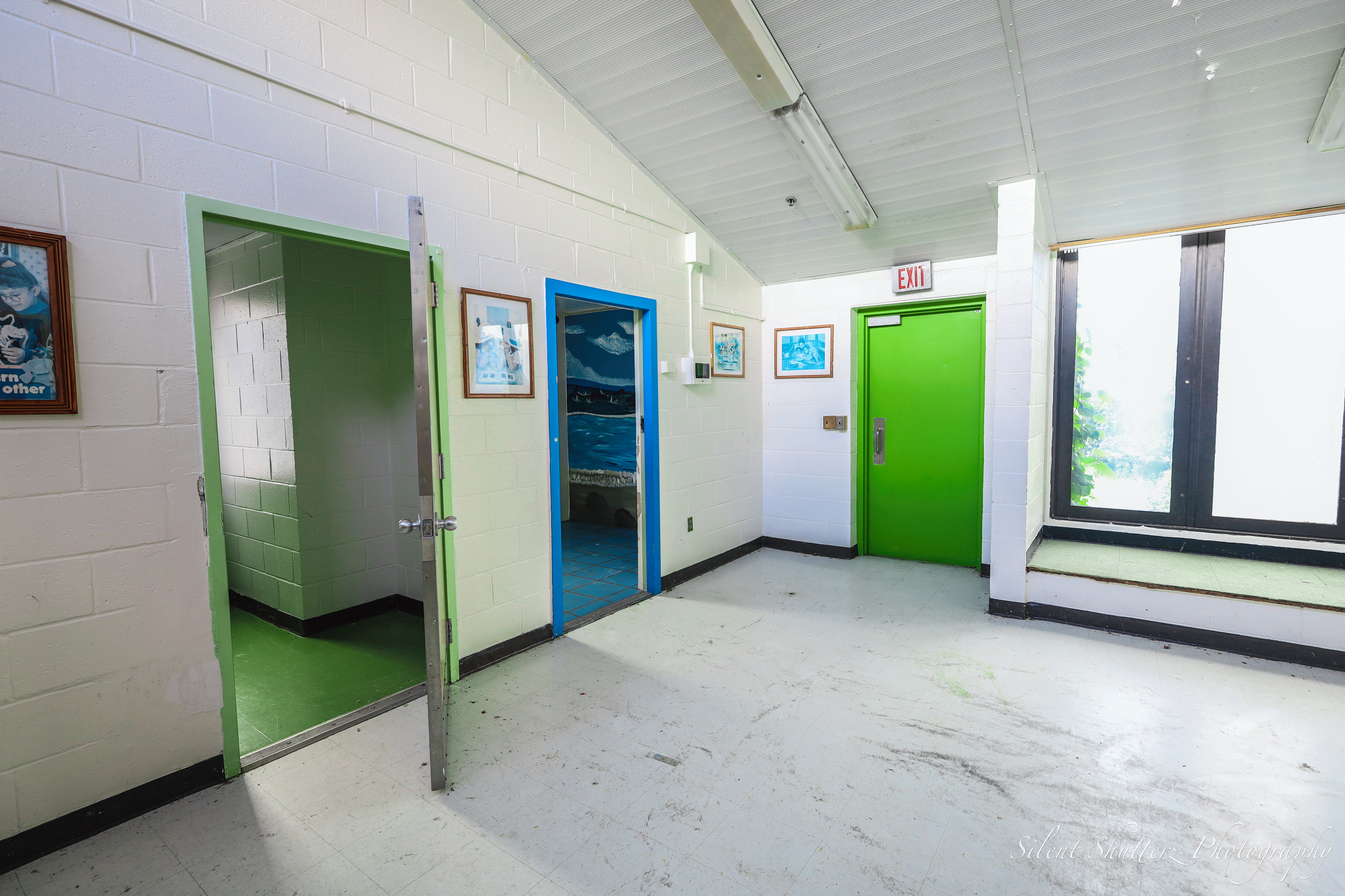 Surveillance rooms in the children's section.