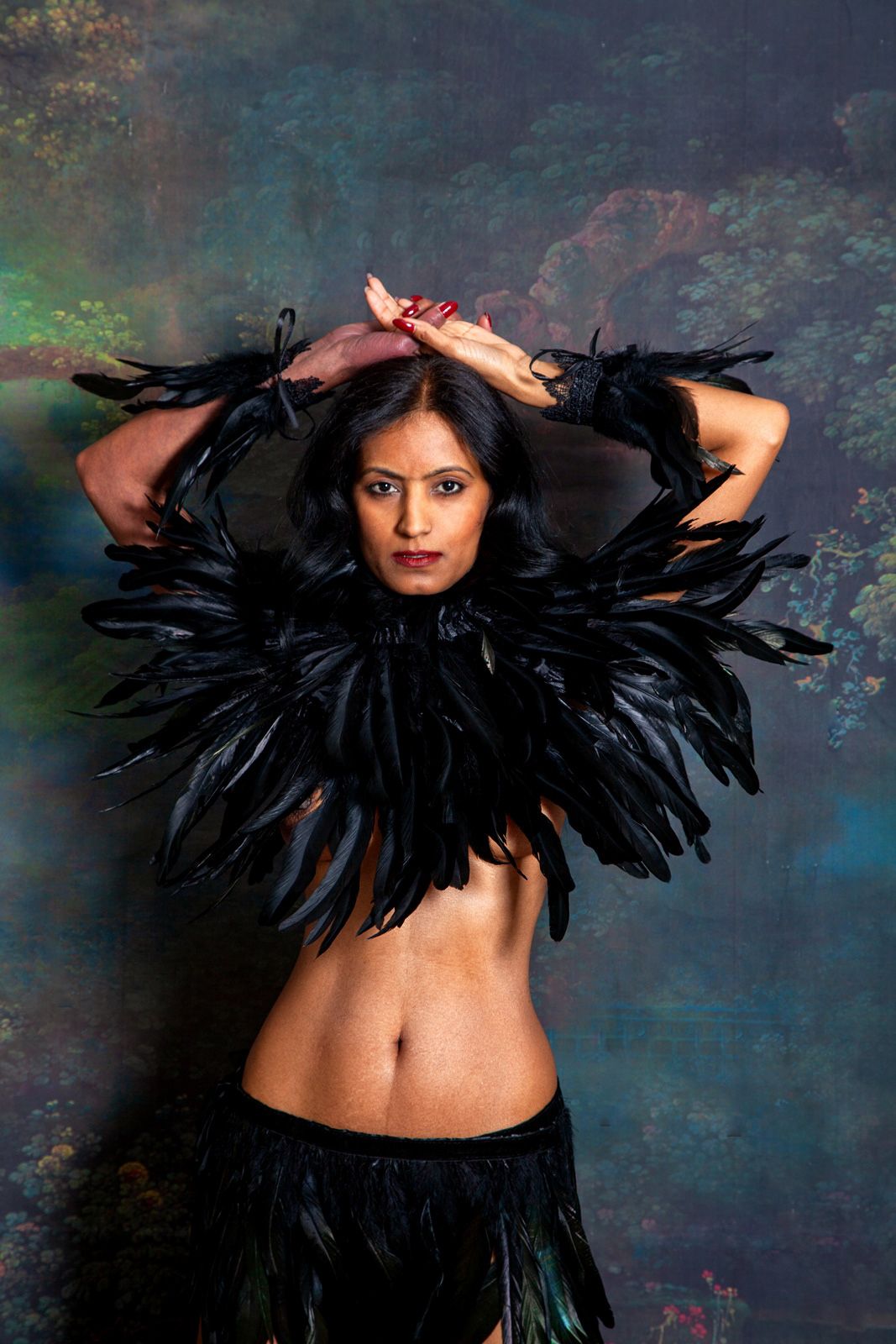 Krishna with feathers